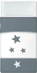 Bimbi 33040920 – Steppdecke, Motiv Krone, 62 x 125 cm, weiß und grau