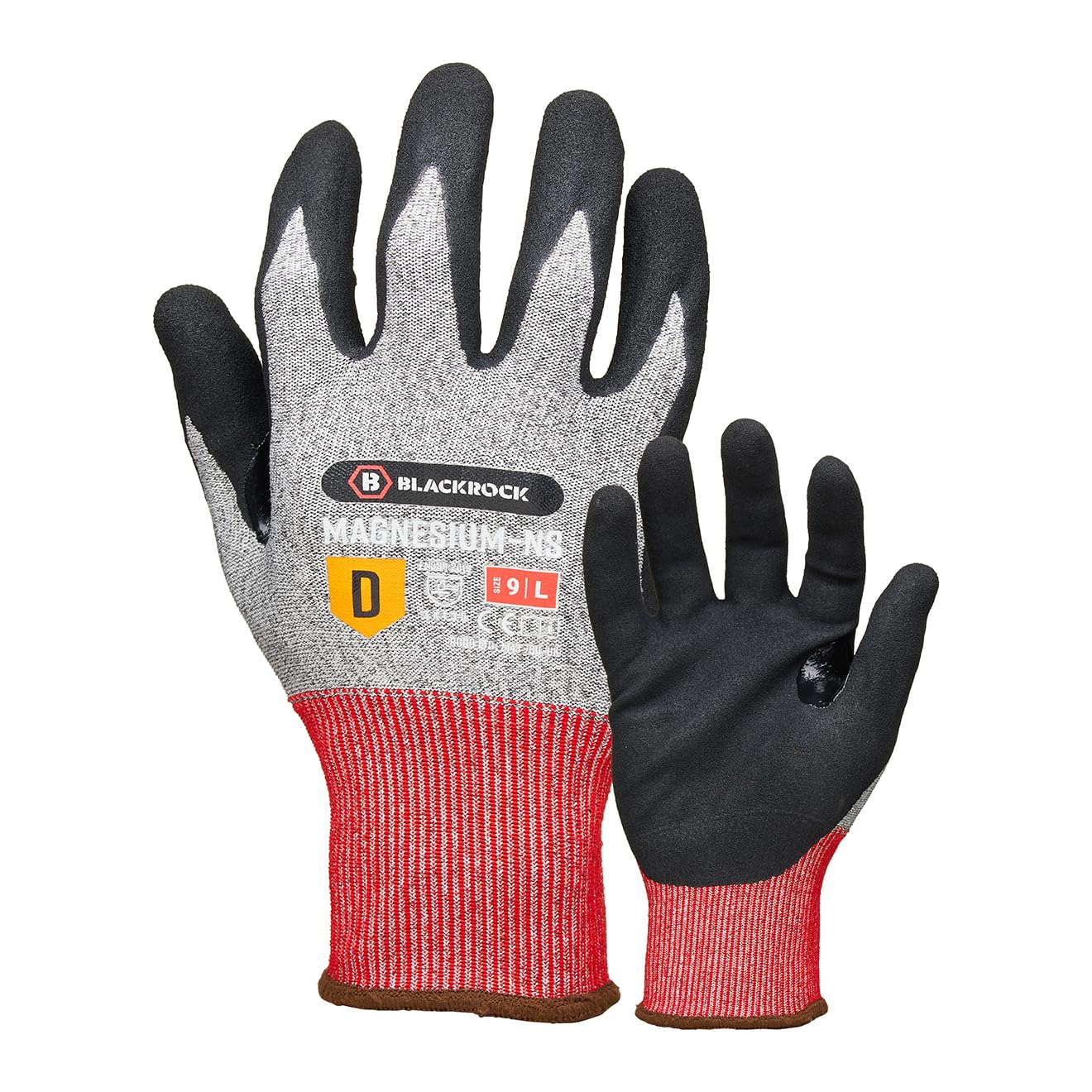 Blackrock Magnesium-NS Cut Resistant Work Gloves, Sandy Nitrile Oily Gripper Safety Gloves, Near Knife Proof, Whittling, for Men and Women, Max Cut 5, Metal Handling - Size 7/Small