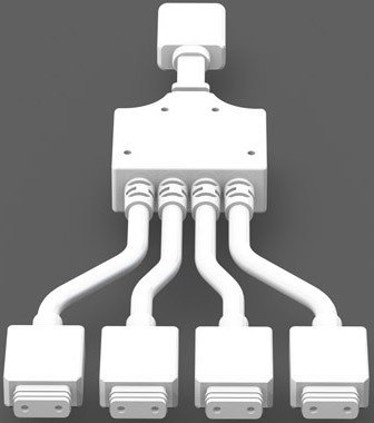 RZB ZIMMERMANN Connector 6401403905 4-Way LED It Strip Accessory for Light Tube/Band 4010319972390