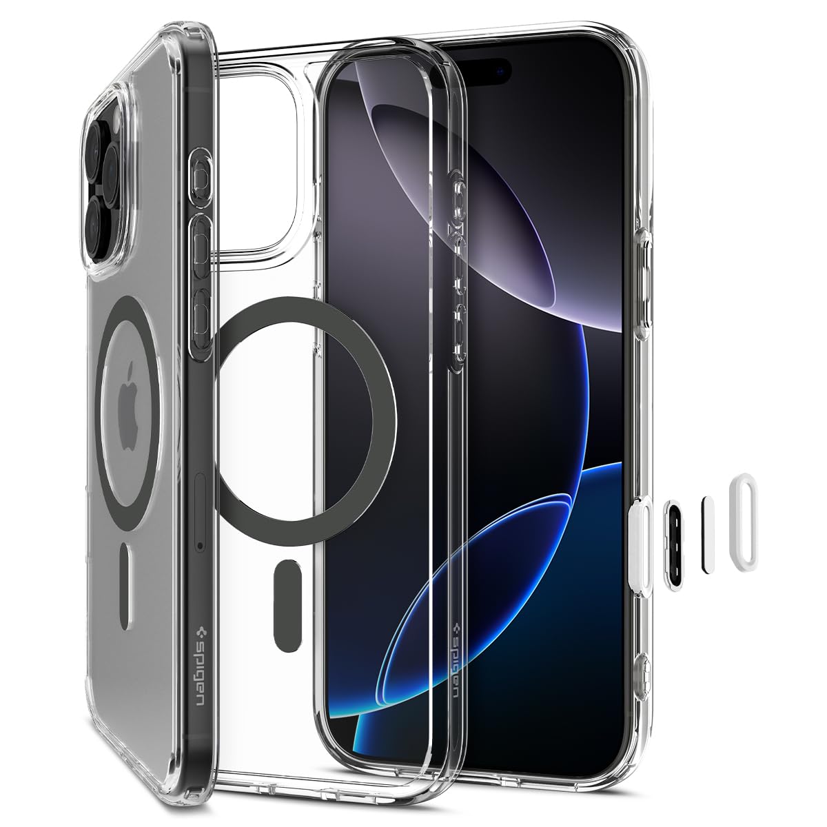 Spigen Ultra Hybrid T MagFit Case for iPhone 16 Pro [Camera Control Covered] [MagSafe Compatible] - Clear Graphite