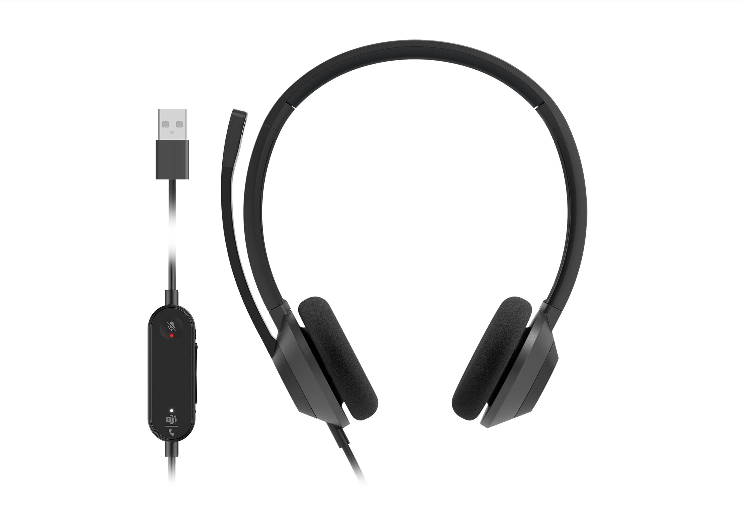 Cisco Headset 322Q USB, Wired Dual On-Ear Headphones, Microsoft Teams Controller with USB-A, Carbon Black, 2-Year Limited Liability Warranty (HS-W-322Q-C-USB)