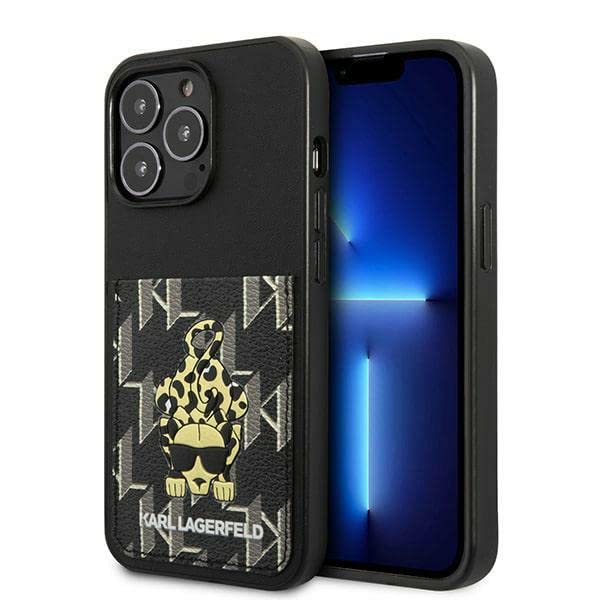 KARL LAGERFELD KLHCP13LCANCNK Case for iPhone 13 Pro/13 6.1 Inch Hard Case Black Carlimals Card