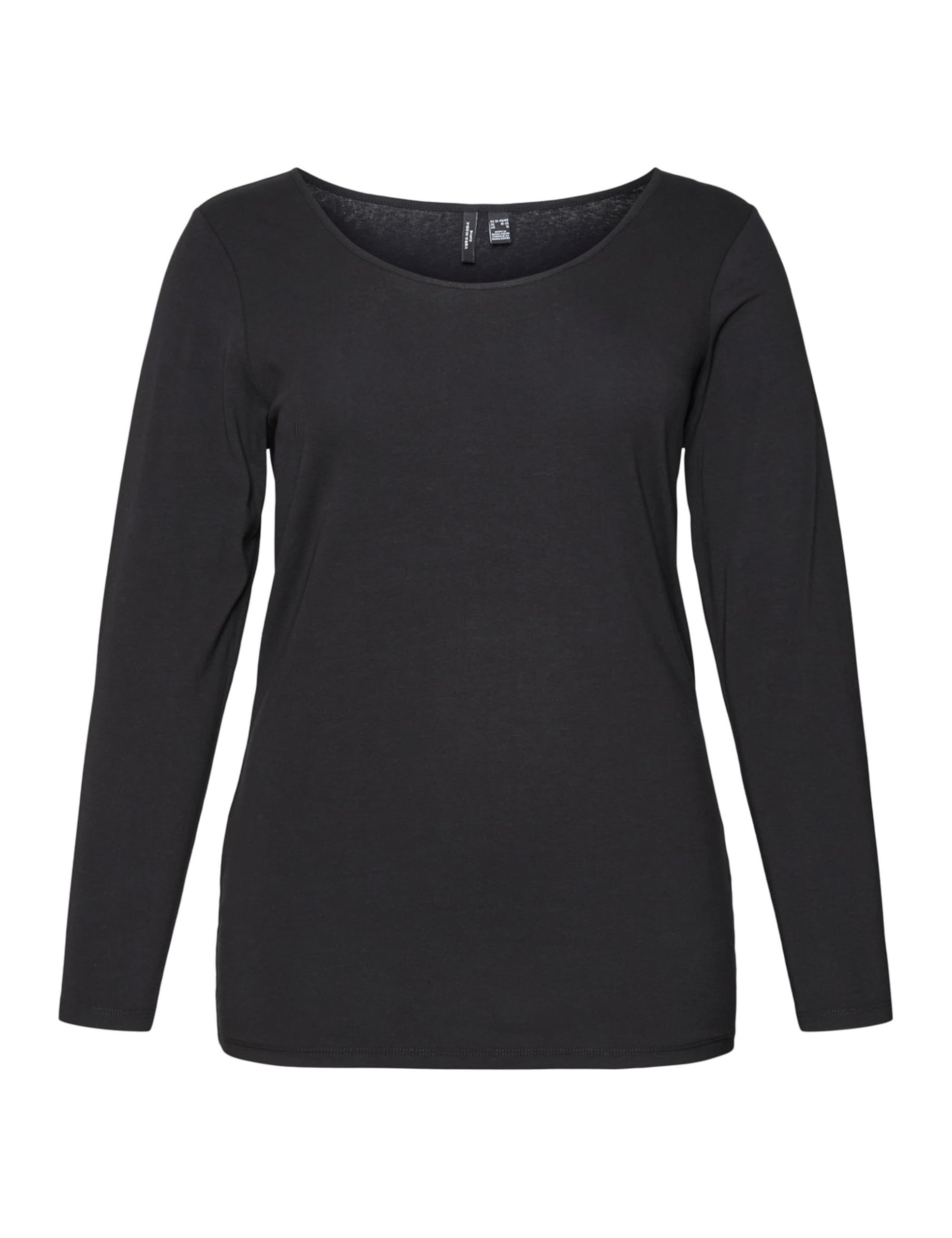 Vero Moda Curve Women's VMPAXI LS Soft U-Neck-S Curve NOOS, Black, 20/22