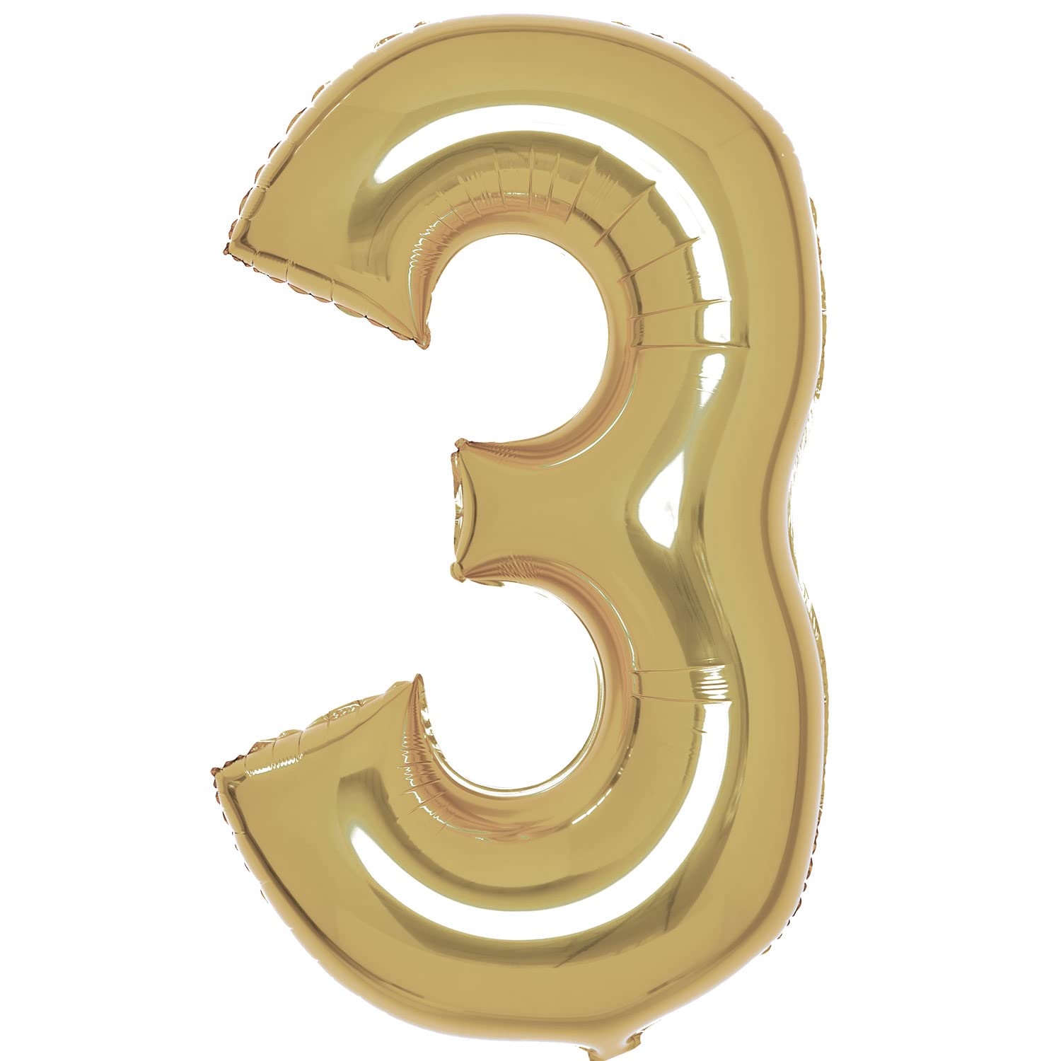 Amscan 9915181 Large Number White Gold 3