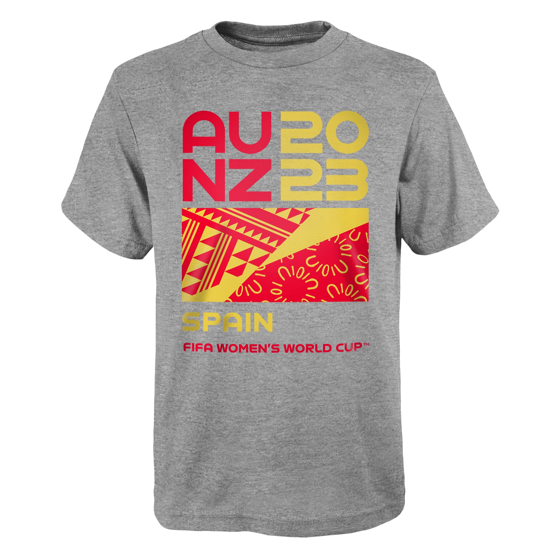 Official 2023 Women's Football World Cup Adult Supporter's T-Shirt, Spain, Grey, Large