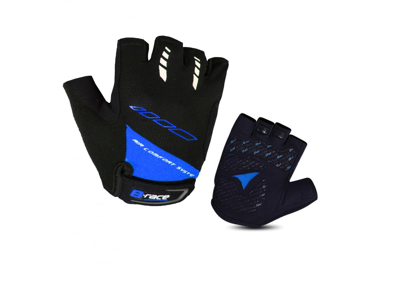 B-RACE BUMP GEL GLOVES BLACK/BLUE SIZE 3 SIZE L