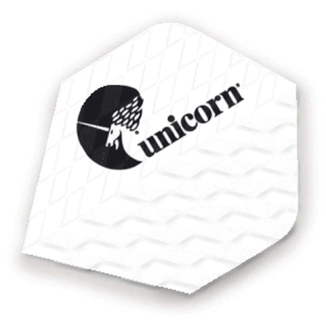 Unicorn Dart Flights | Textured Wave White Design | Big Wing Shape | Durable 75 Micron Polyester PET