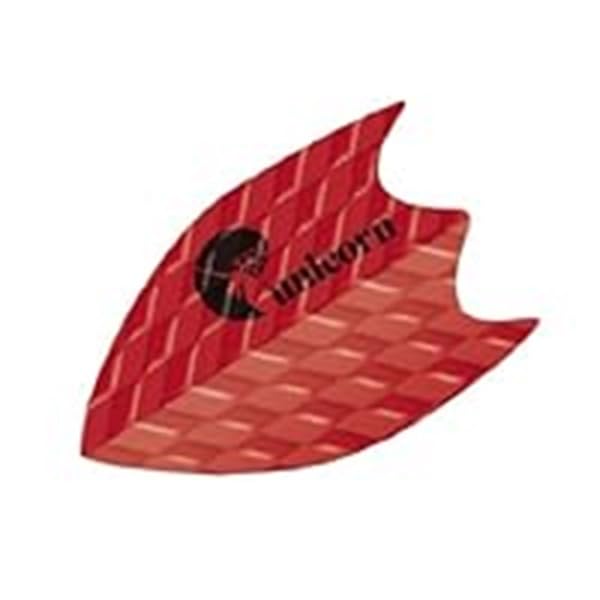 Unicorn Dart Flights | Textured Wave Red Design | Fin Shape | Durable 100 Micron Polyester PET