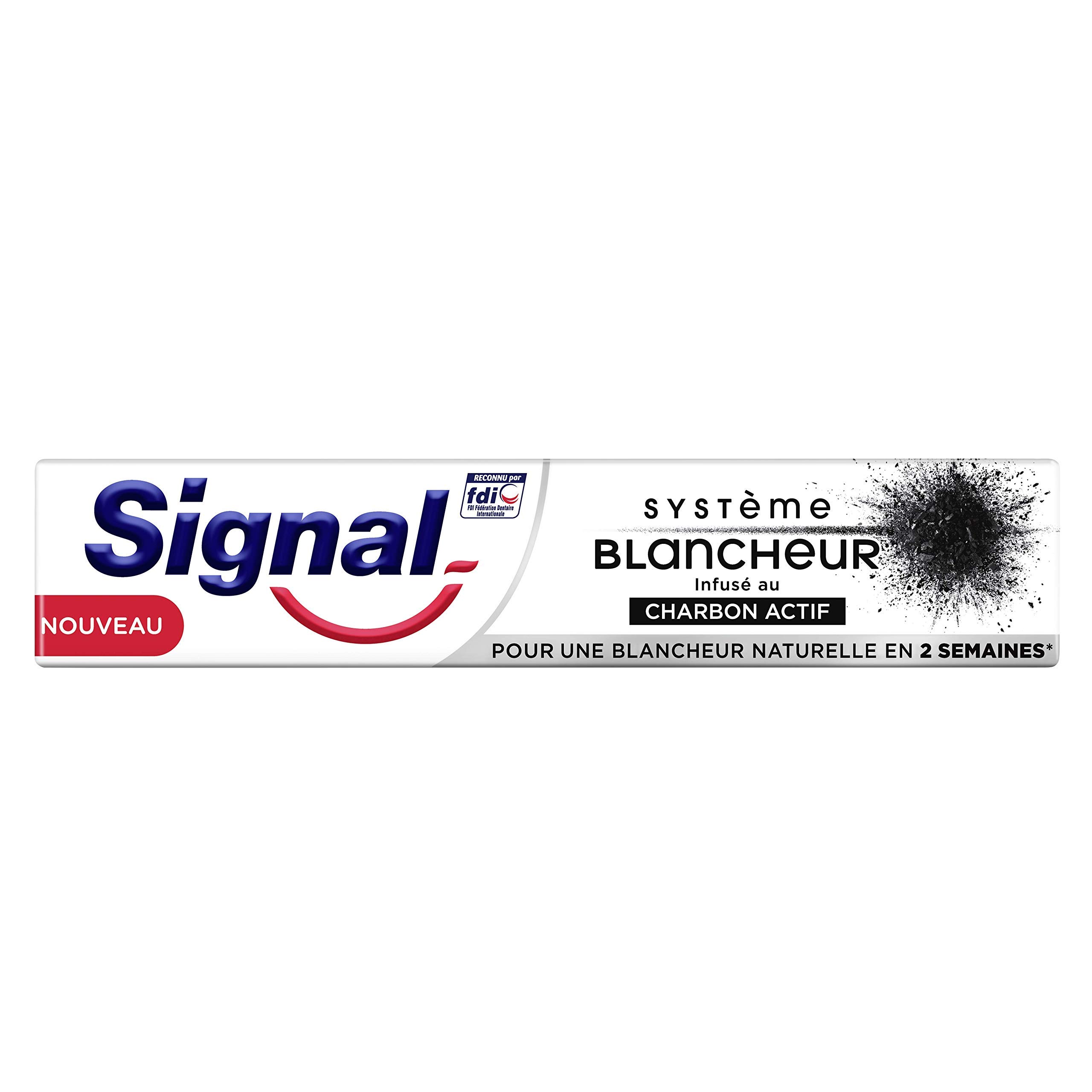 Signal Activated Charcoal Whitening Toothpaste, Natural Whitening, Cleans and Purifies, Removes Stains 75 ml