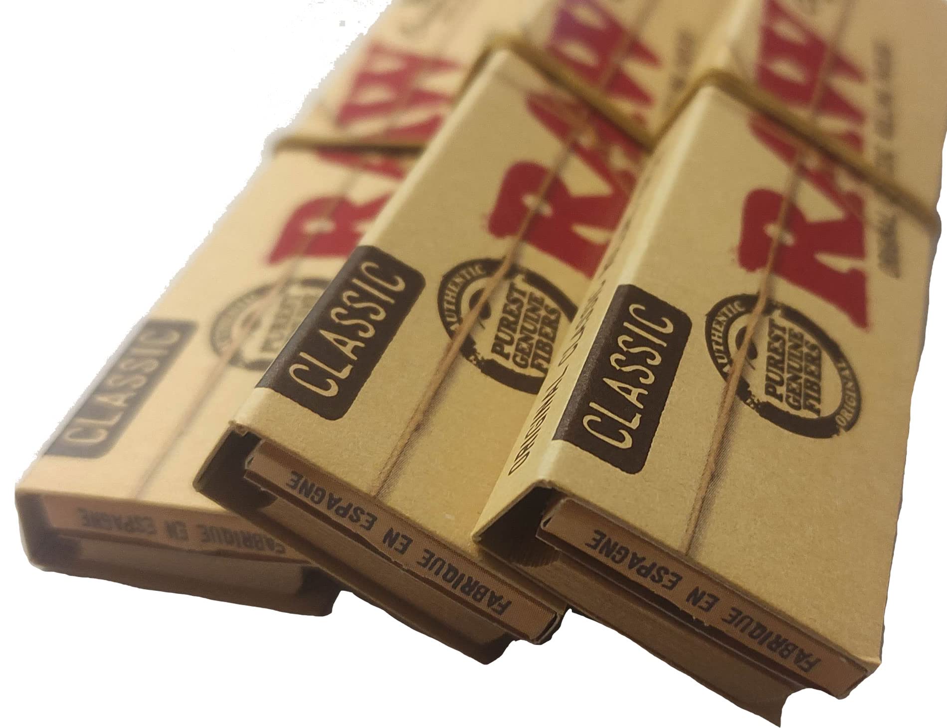 RAW Classic Connoisseur Kingsize Slim Skin Rolling Papers with Tips (3 Packs)