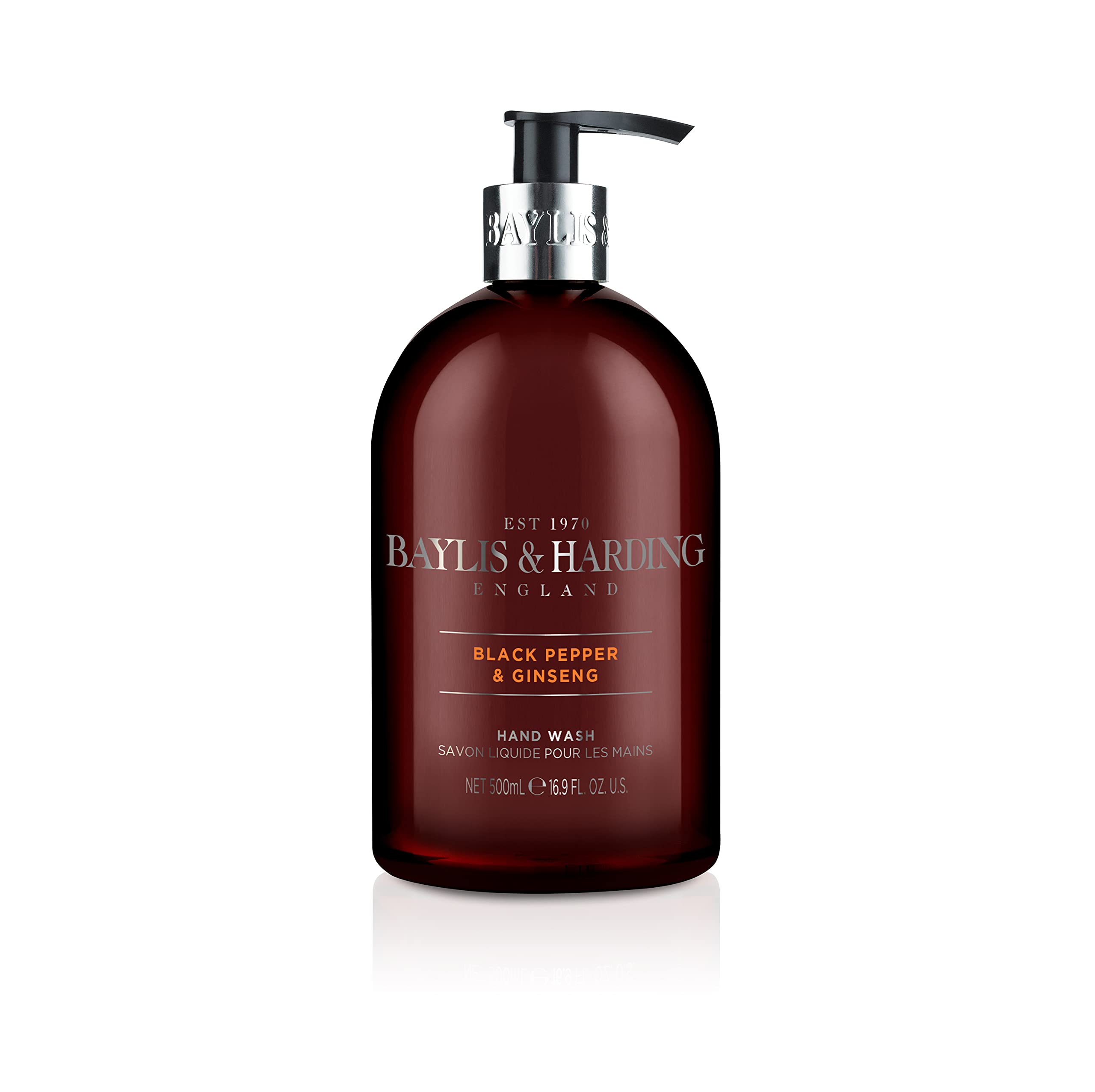 Baylis & Harding Black Pepper and Ginseng Hand Wash, 500 ml (Pack of 1) - Vegan Friendly