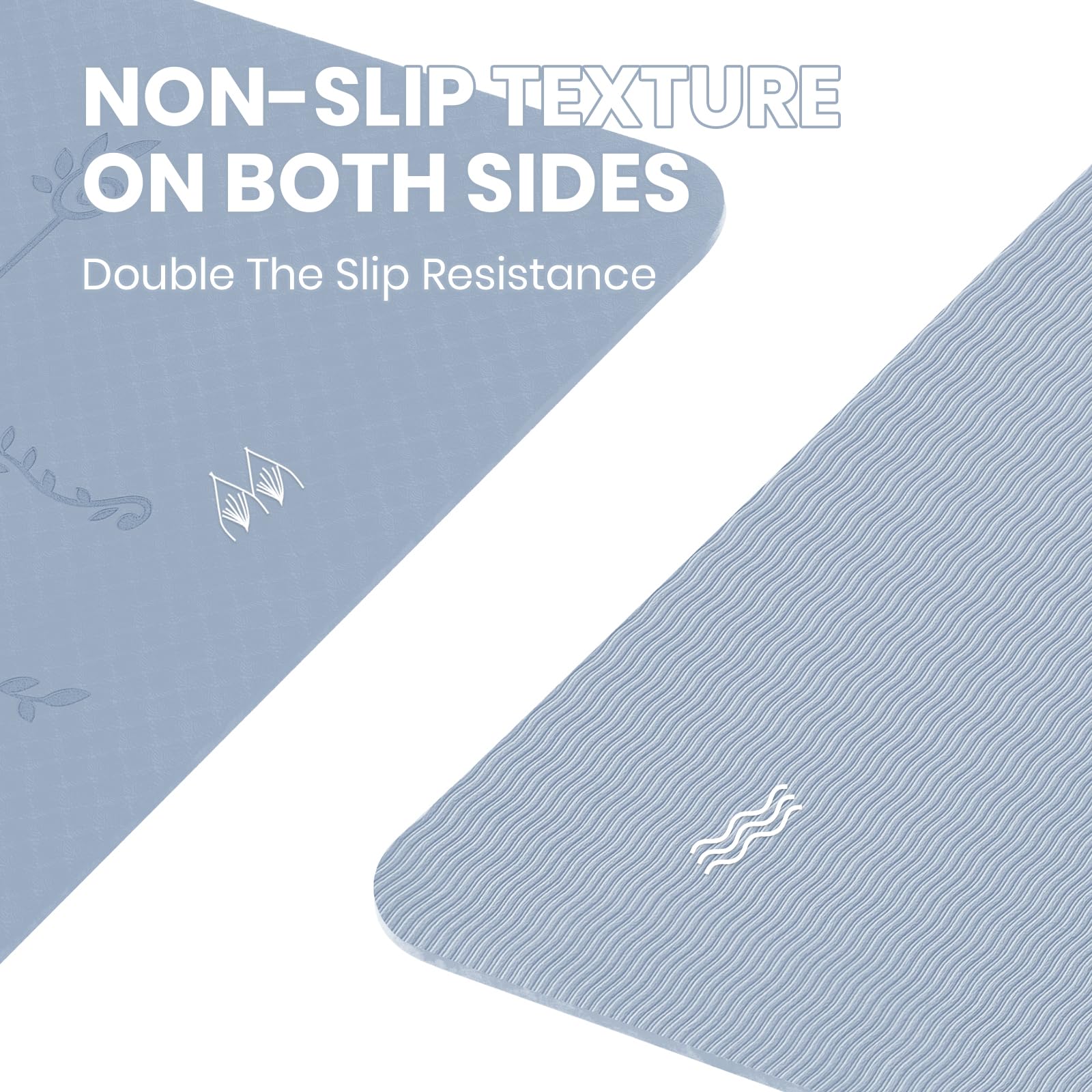 Good Nite Yoga Mat Gymnastics Mat TPE 6 mm Non-Slip Sports Mat Fitness Mat Training Mat Pilates Mat Skin-Friendly Phthalate-Free 183 x 61 cm Yoga Pilates Homegym Workout