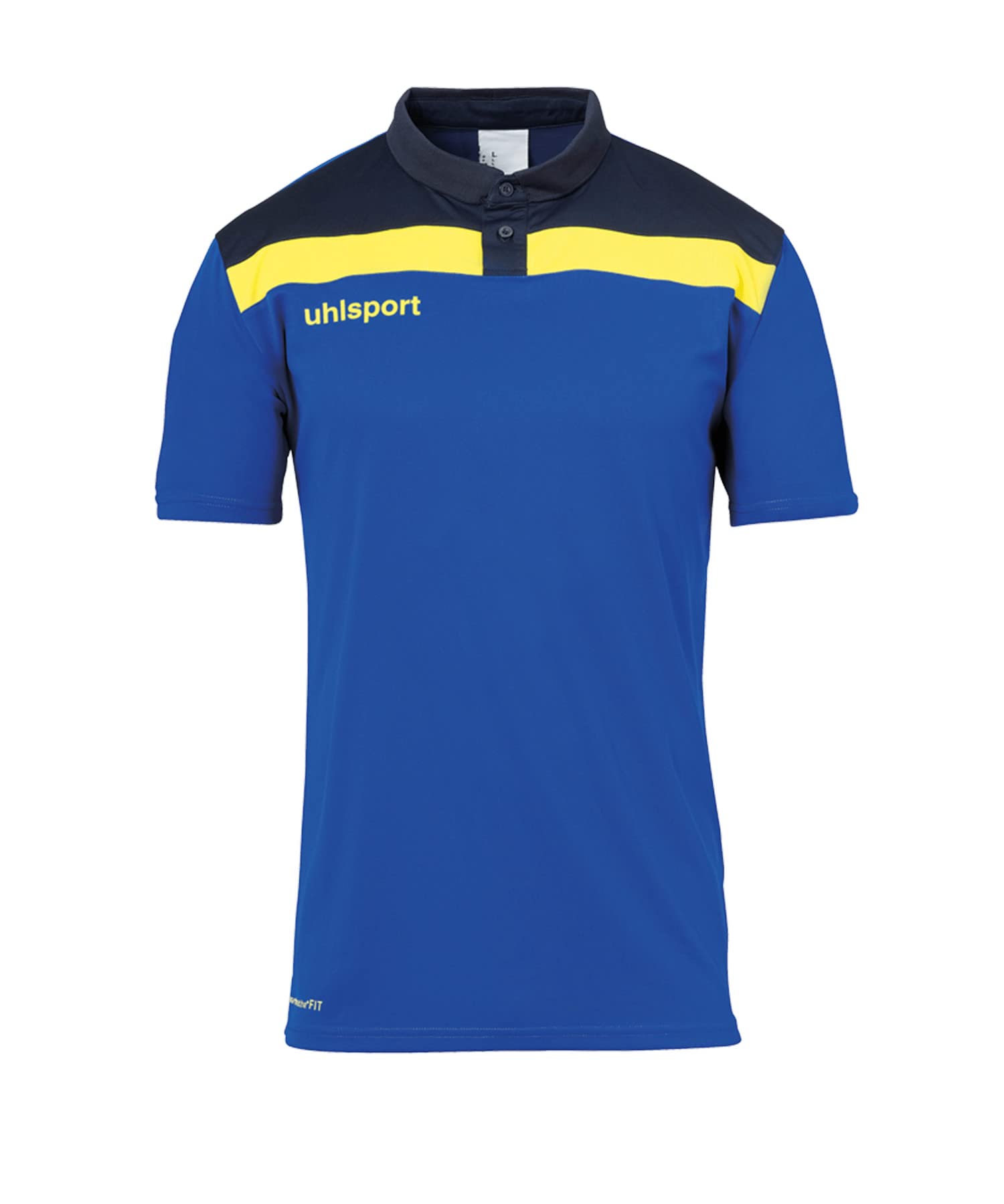 Uhlsport Offense 23 Polo Shirt Men's Polo Shirt - Azure/Navy/Lime Colored, Small
