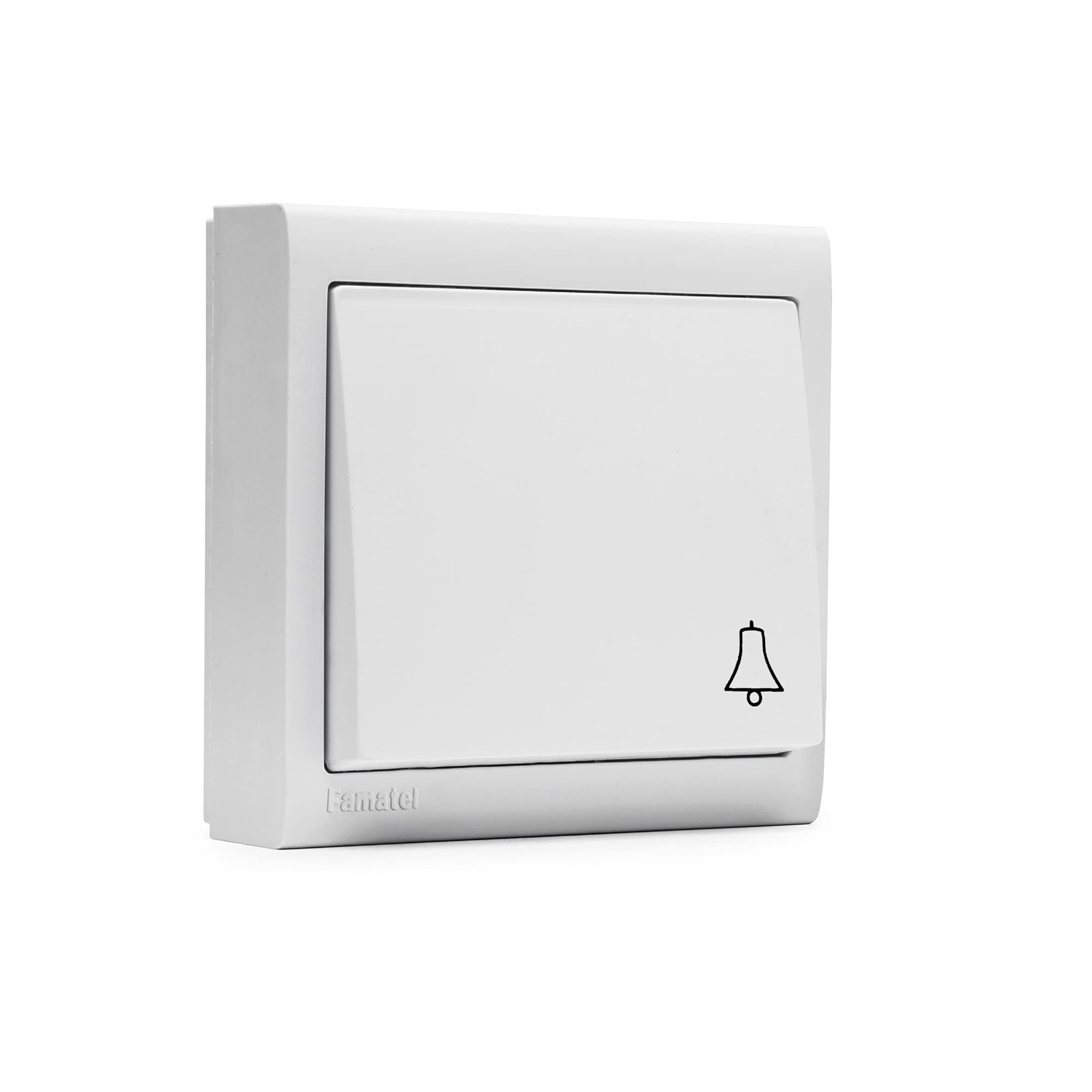 FAMATEL – Bell Push Button | Surface | 72 x 72 mm | 10 A | 250V | Living 8000 Series