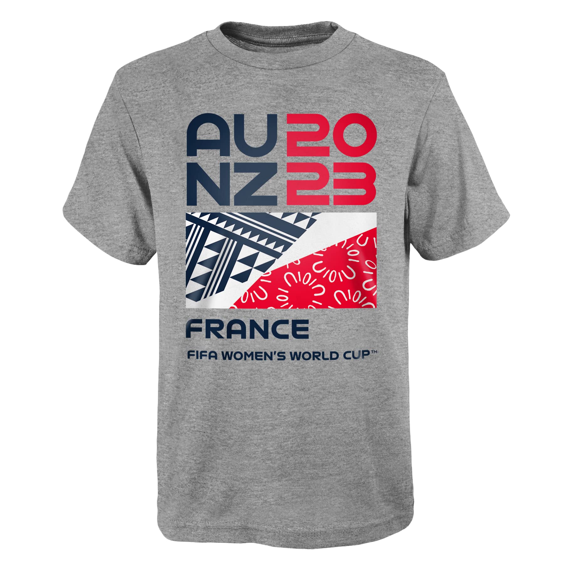 Official 2023 Women's Football World Cup Adult Supporter's T-Shirt, France, Grey, Small