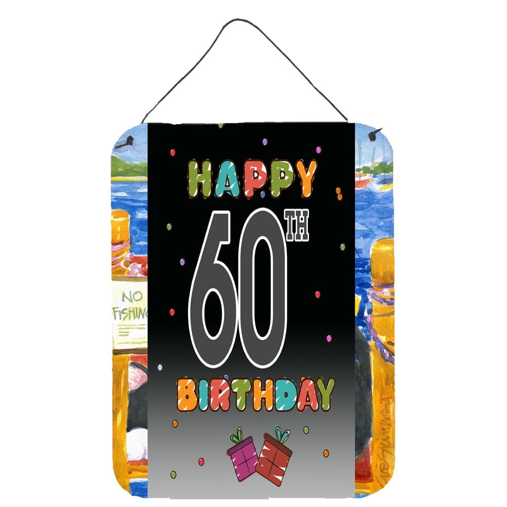 Caroline's Treasures CJ1125DS1216 Happy 60th Birthday Wall or Door Hanging Prints, 16 x 12, Multicolor