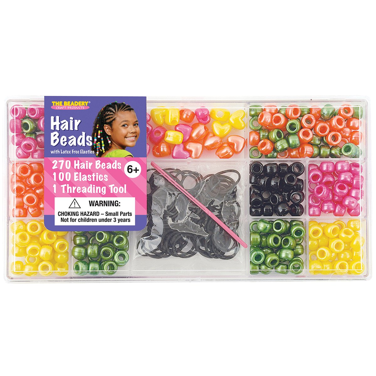 The Beadery 6550 Hair Beads Box, Pearl