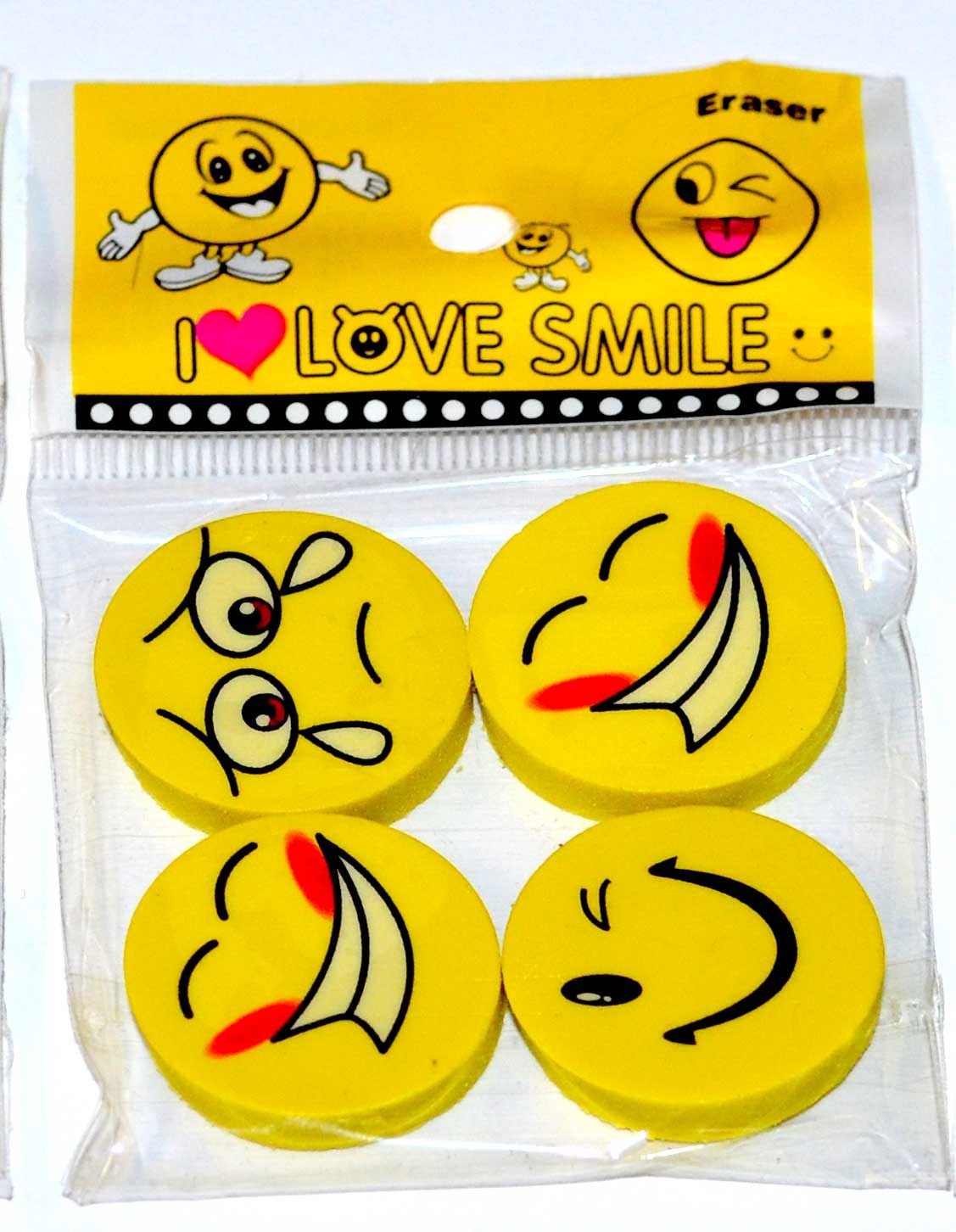 SHATCHI Novelty Erasers Rubbers Party Bag Filler Favour Kids School Home Stationery Set of 4pcs – Fast Food/Fruits/Dinosaurs/Fingers/Dessert/Smiley (12pcs), Multi