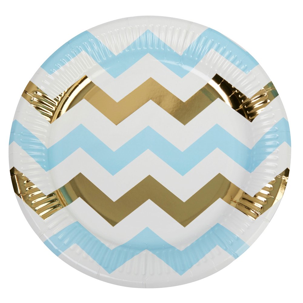 Neviti Pattern Works - Plate Chevron, Blue, Pack of 8
