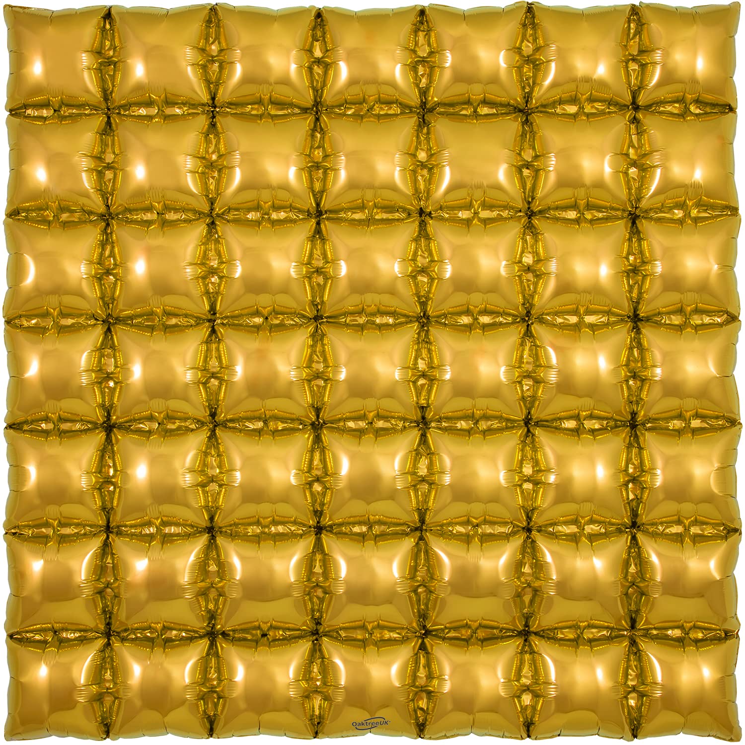 Oaktree 36" Gold 7x7 Waffle Foil Balloon Packaged