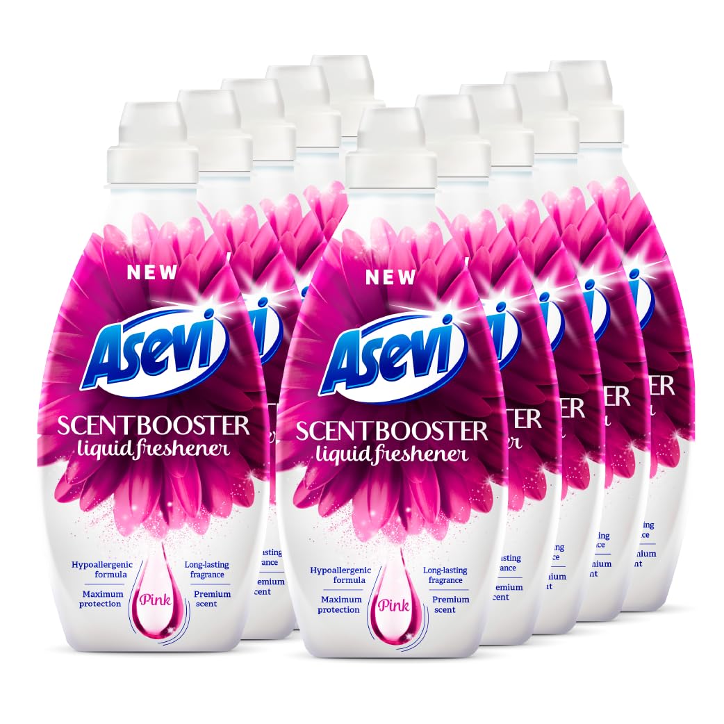 Asevi Liquid Laundry Freshener, In Wash Scent Booster, Laundry Perfume, Laundry Scent Booster, 36 Washes, Multipack of 10 X 720ml (Pink)