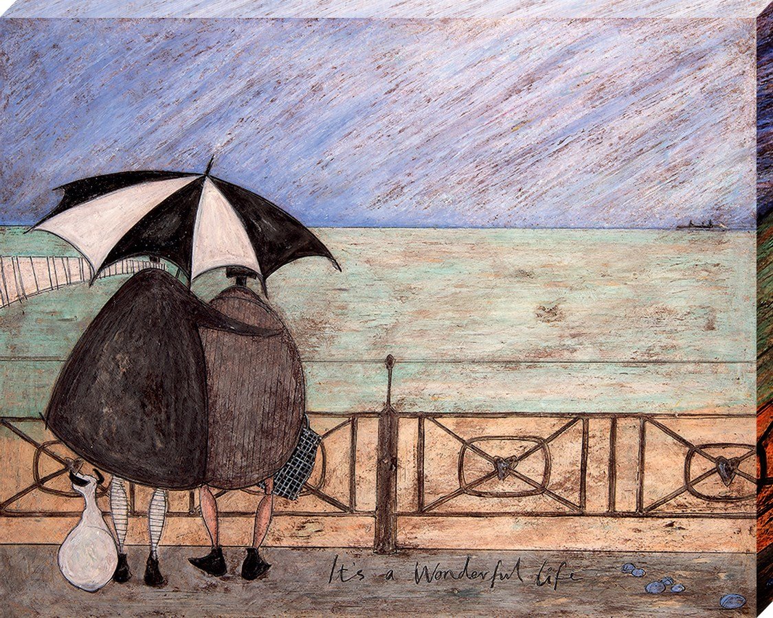 Sam Toft "It's A Wonderful Life" Canvas Print, Cotton, Multi-Colour, 3.20 x 40.00 x 50.00 cm
