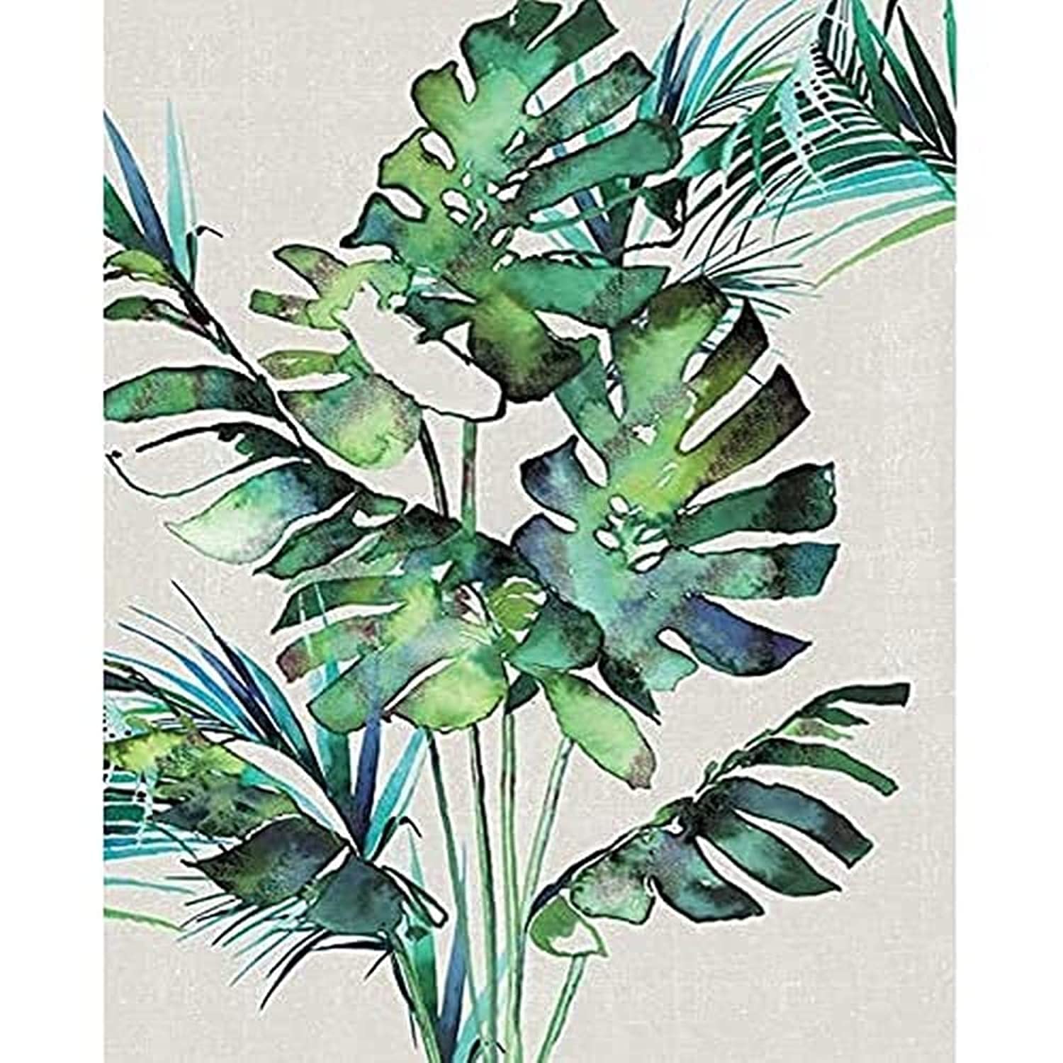 Summer Thornton "Monstera Leaves" Canvas Print, Cotton, Multi-Colour, 3.20 x 40.00 x 50.00 cm