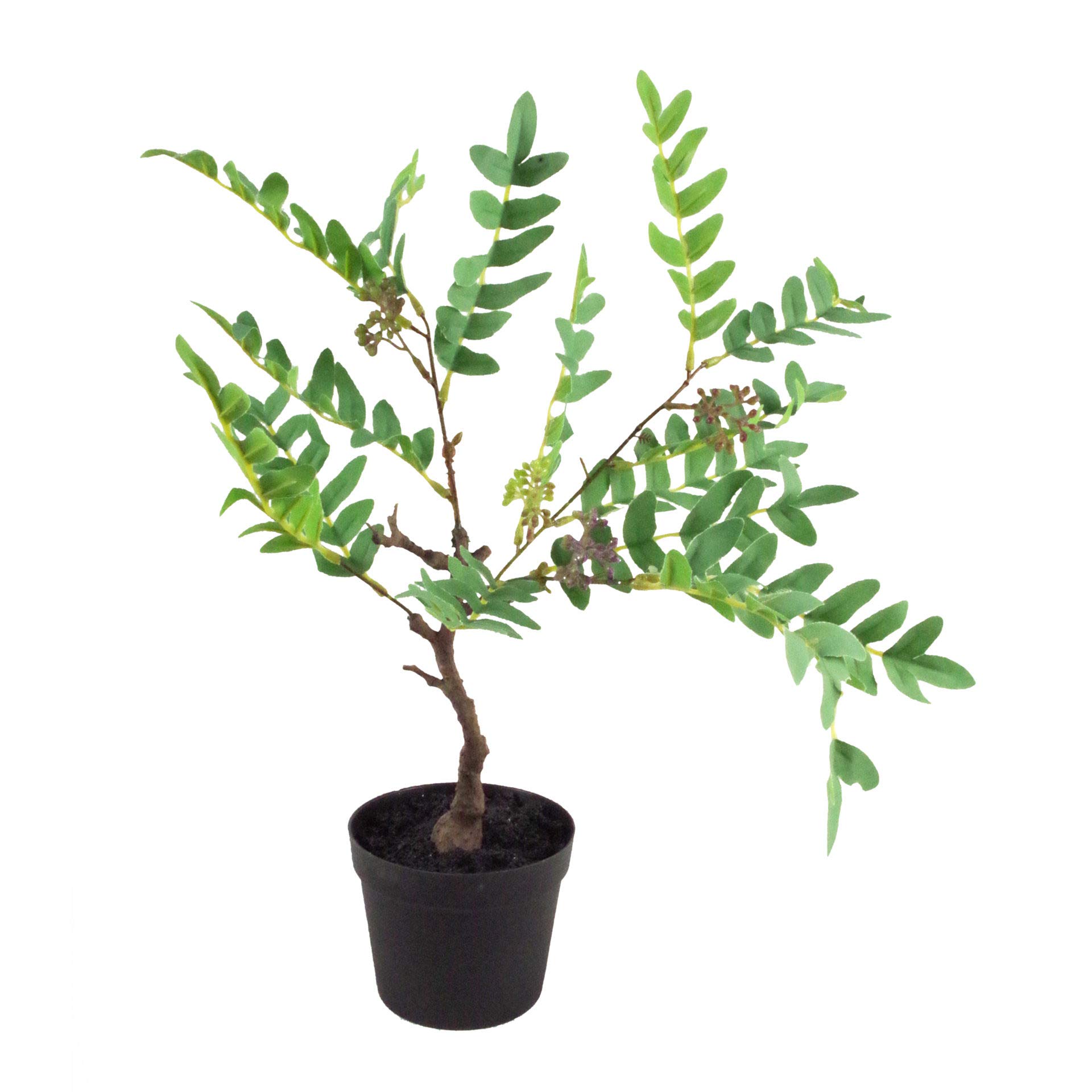 Leaf Artificial Fern Plant with Pot, Evergreen Berries, 50cm