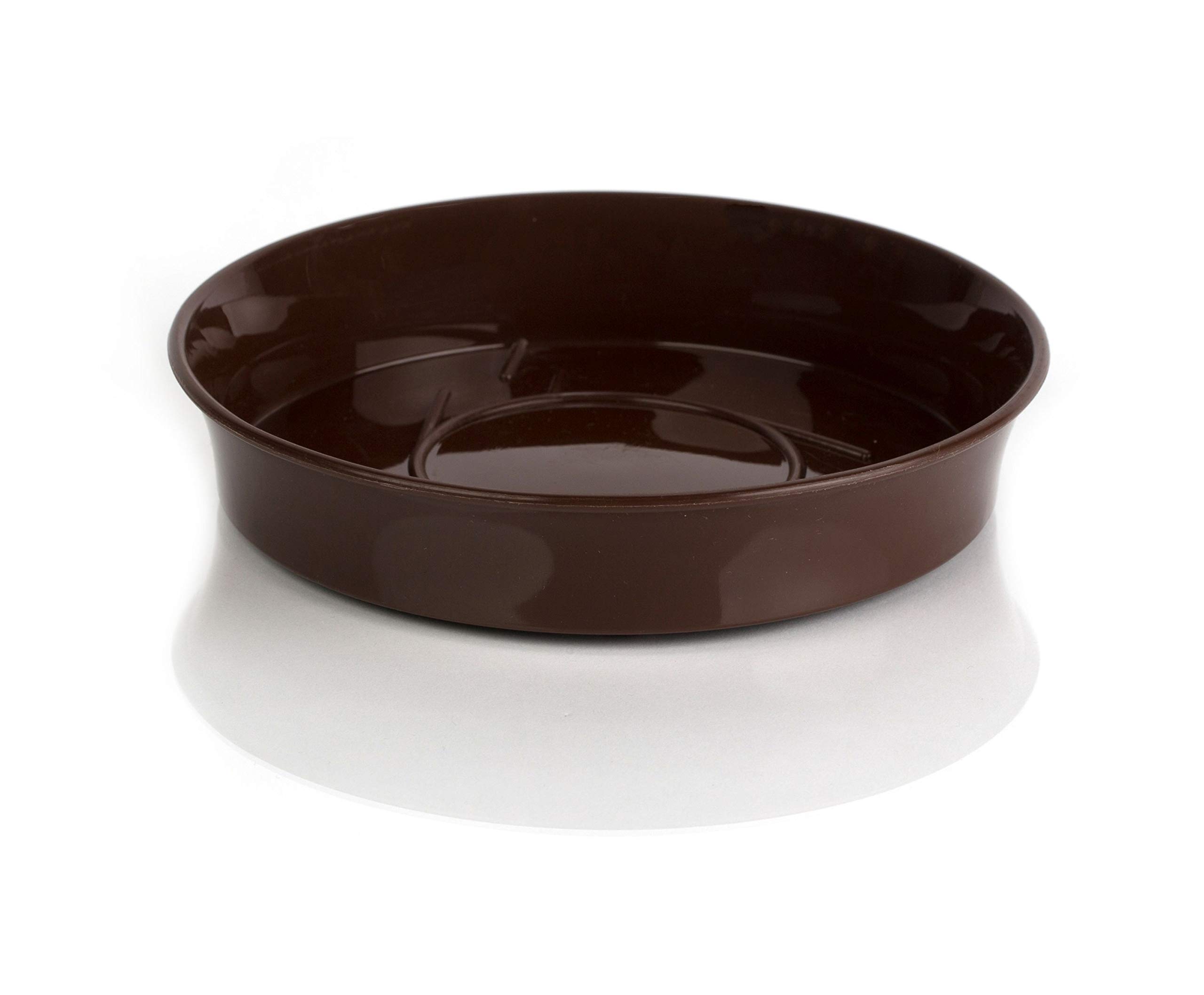 Kimmel Flower Pot Coaster, Plant Pot Coaster, Diameter 6 cm, Shatterproof, Stackable, Reusable, Brown, Small