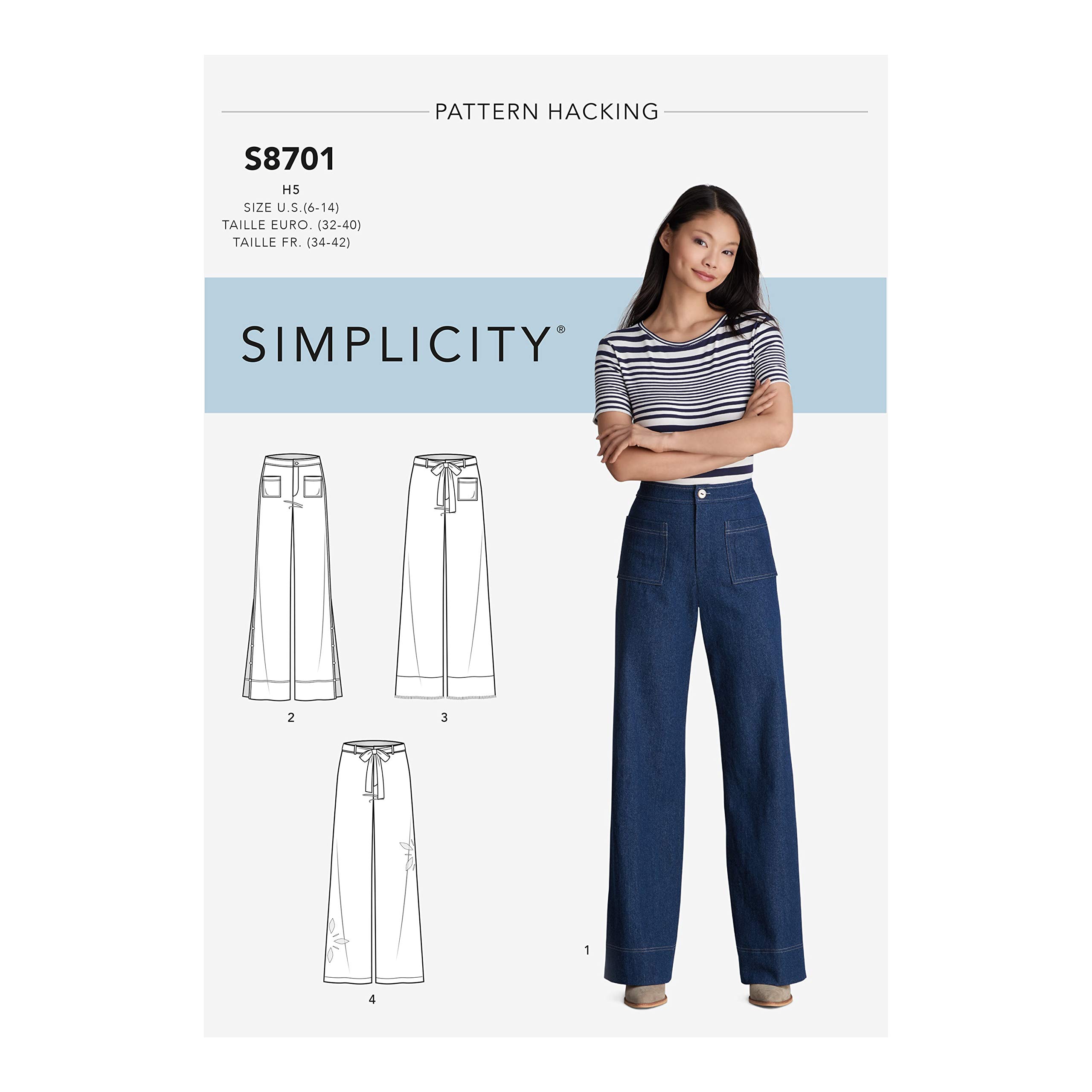 Simplicity Pattern SS8701H5 Women's Trousers with Options for Design Hacking