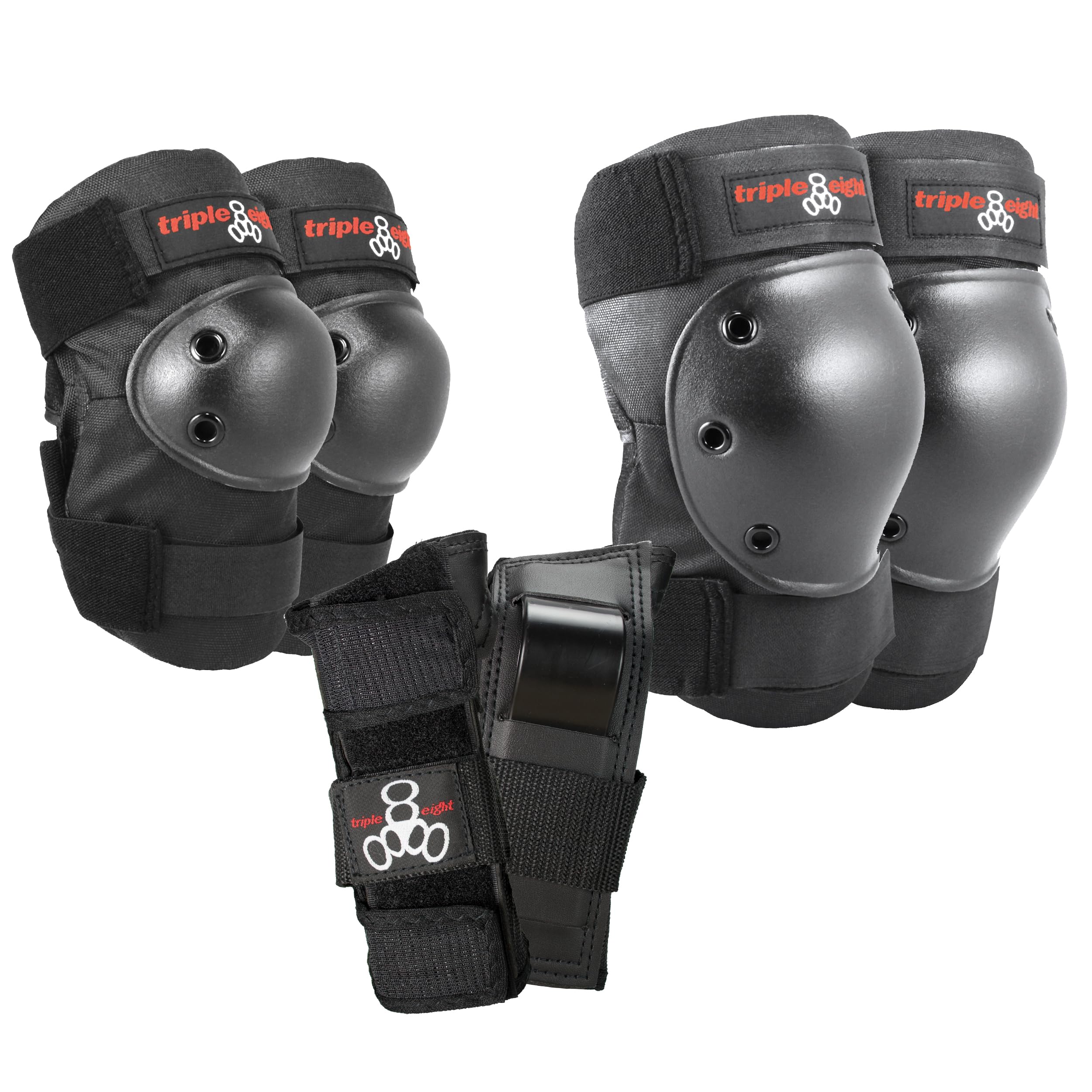 Triple Eight Saver Series Pad Set with Kneesavers, Elbowsavers and Wristsavers, Medium, Black (604352 60014)