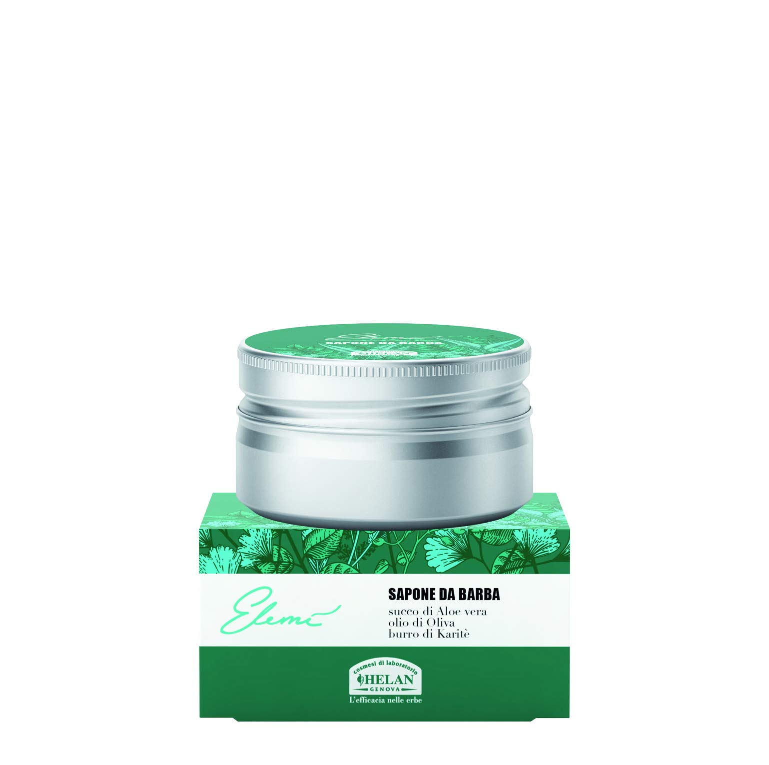 Helan Elemì - Shaving Soap in Cream with Shea Butter, Aloe Vera Juice and Olive Oil against Irritations and Razor Burns - Moisturising and Refreshing Mens Aftershave Products - Made in Italy, 75 g