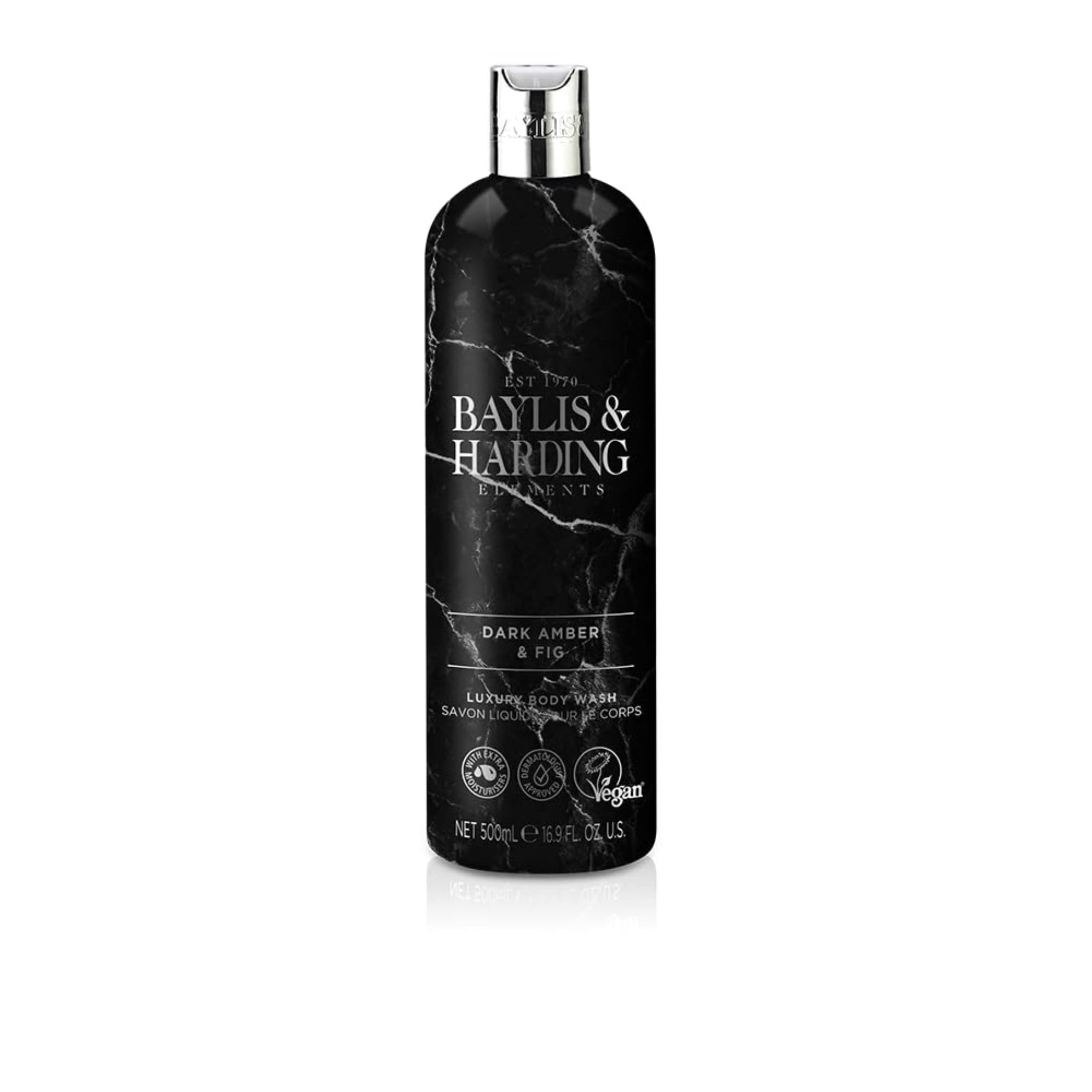 Baylis & Harding Liquid Body Wash Soap, Elements, Dark Amber & Fig, 16.9oz/500ml