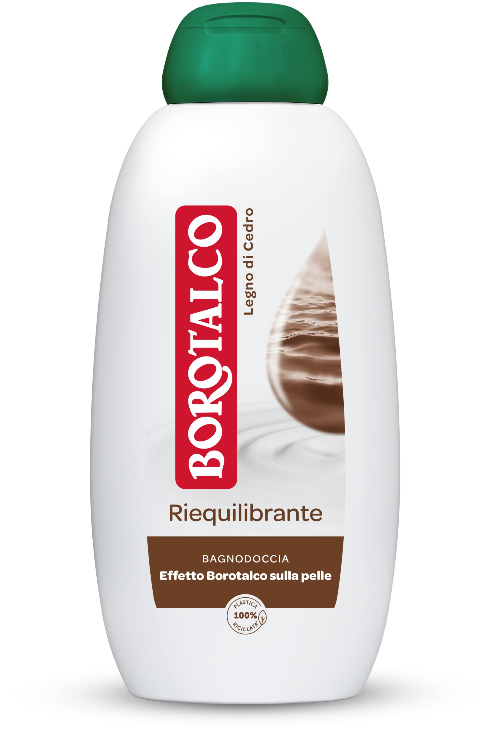 Borotalco Rebalancing Cedar Wood Bathtub, Bagnoschiuma Body, Rebalance Formula, Seductive Fragrance, Borotalque Effect on Leather, Dermatologically Tested, 600 ml Bottle