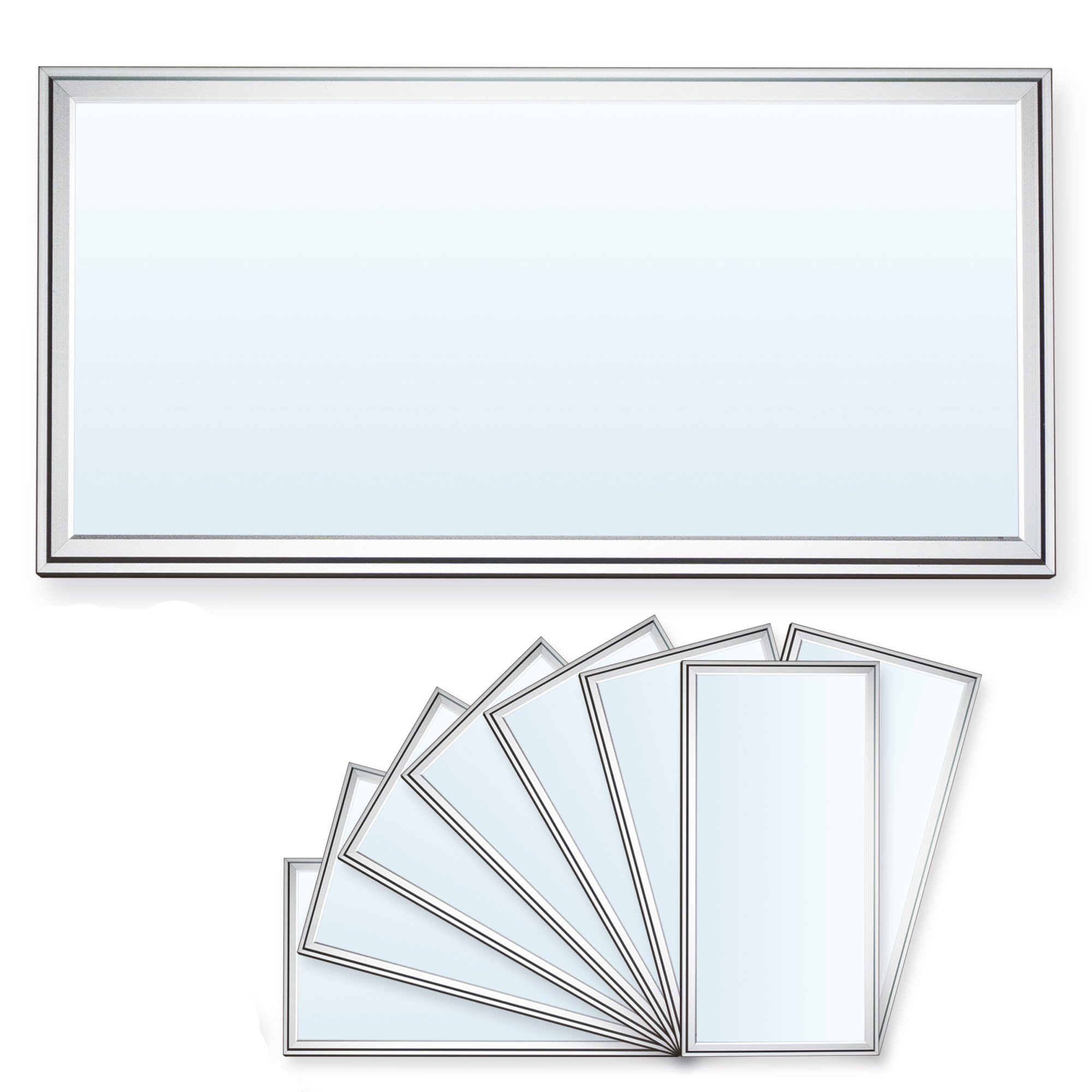 8x LEDVero 30x60 cm Ultraslim LED Panel - 20W, 1600lm, 6000K ceiling light with mounting clips and EMV2016 transformer - cool white