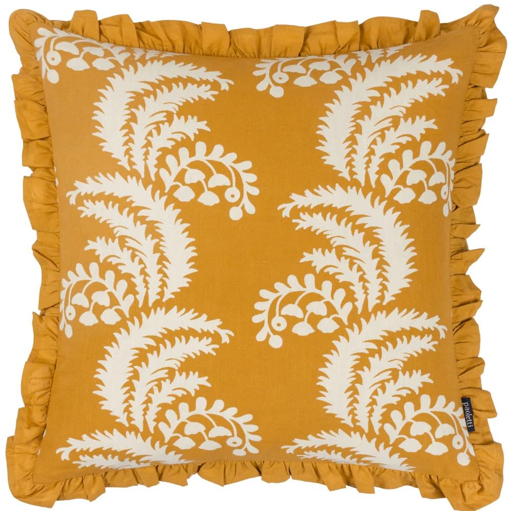 Paoletti Montrose Cushion Cover,Ochre,50 x 50 cm