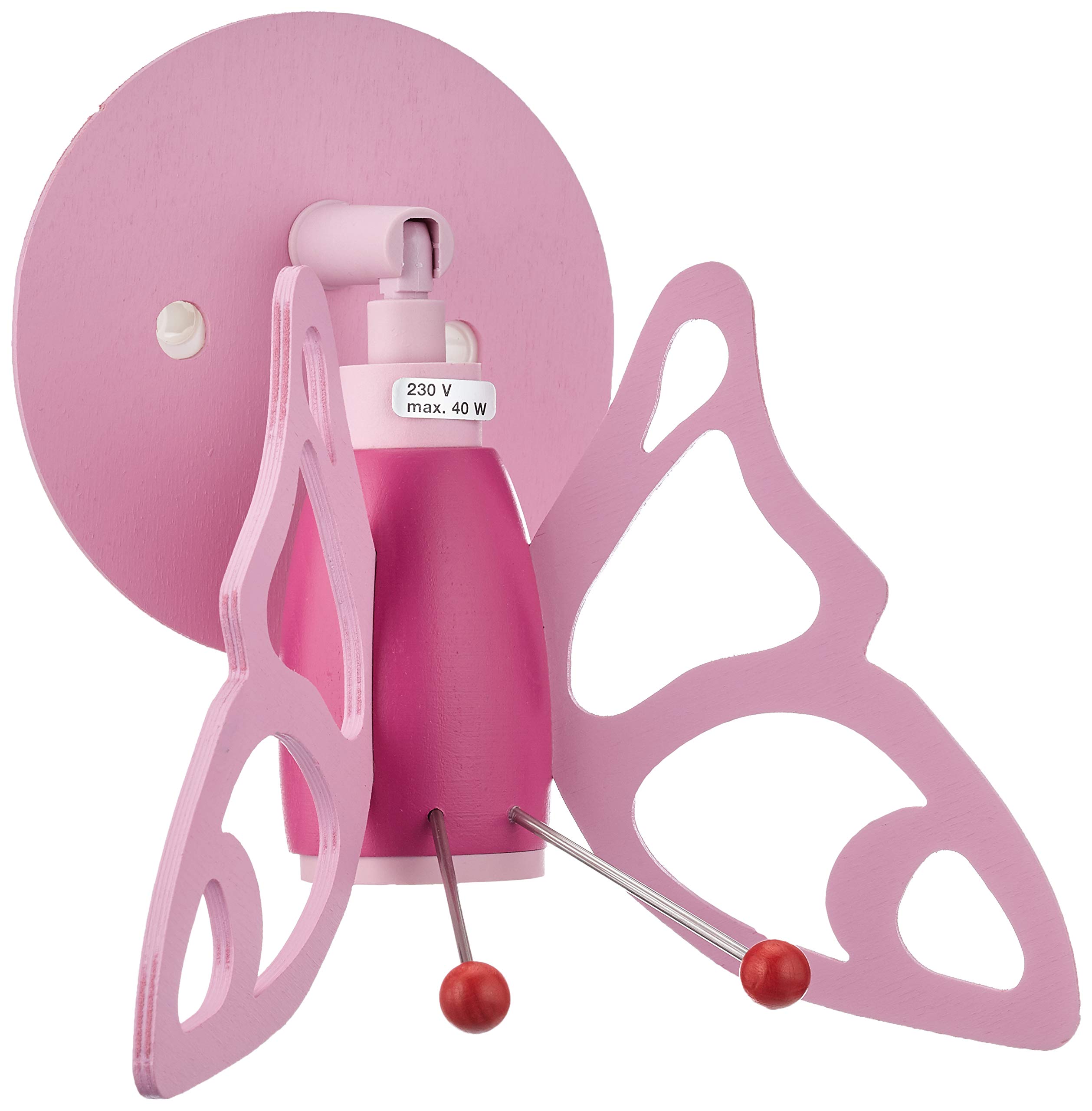 Elobra Kinder Lampe Spot Falter Wandleuchte Kinderzimmer Holz,rosa 122815
