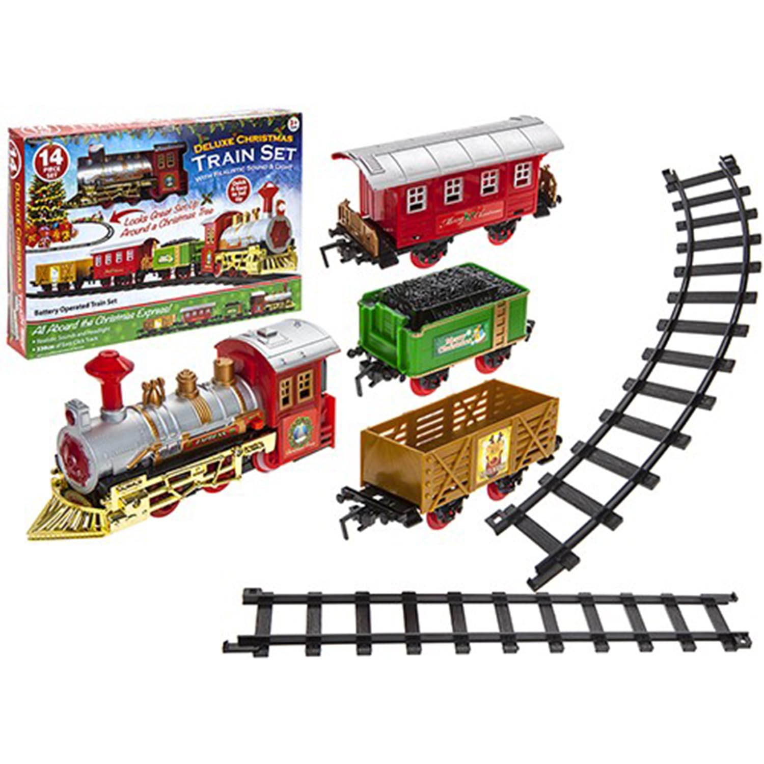 PMS Multicolor Christmas Train Sound & Light Action-1 Set, One Size