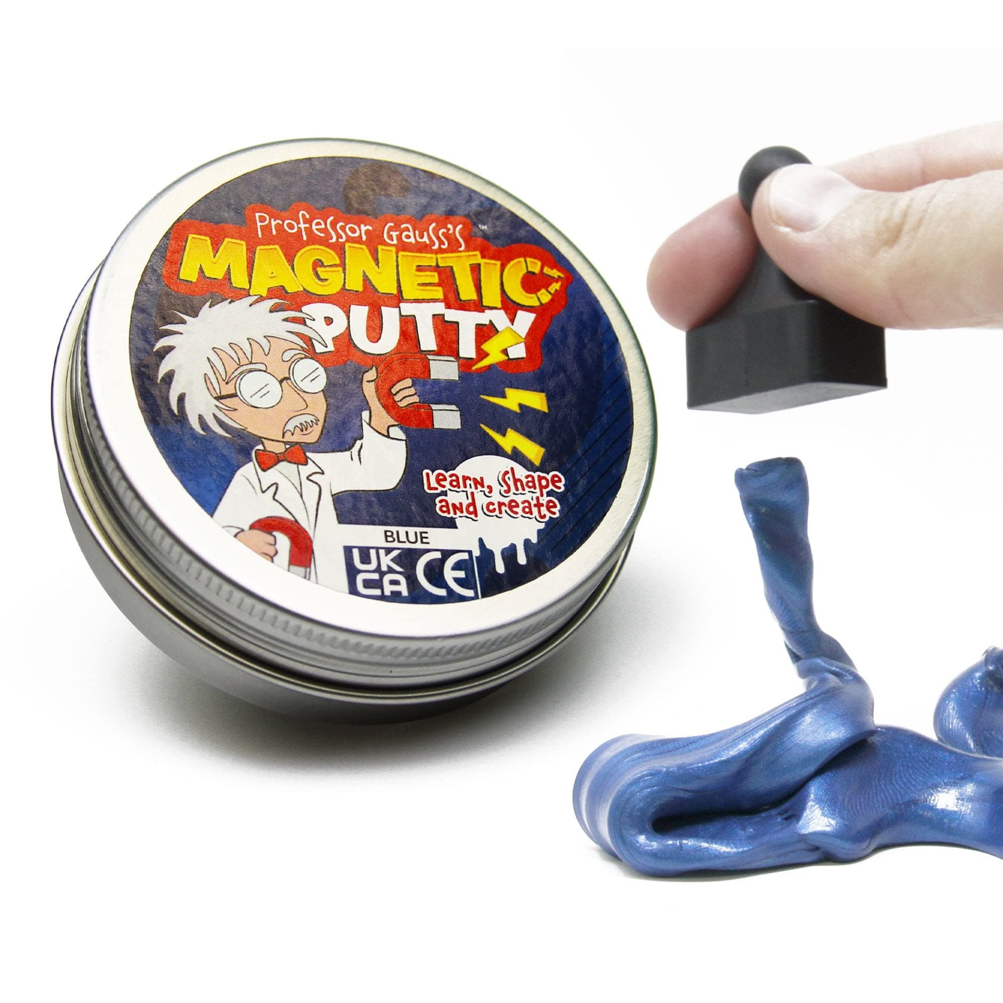 Professor Gauss™ Magnetputty Mit Skittle Magnet Für Kinder, Jungen, Mädchen, Wissenschaft, Lernen und Spaß - Blue GOO