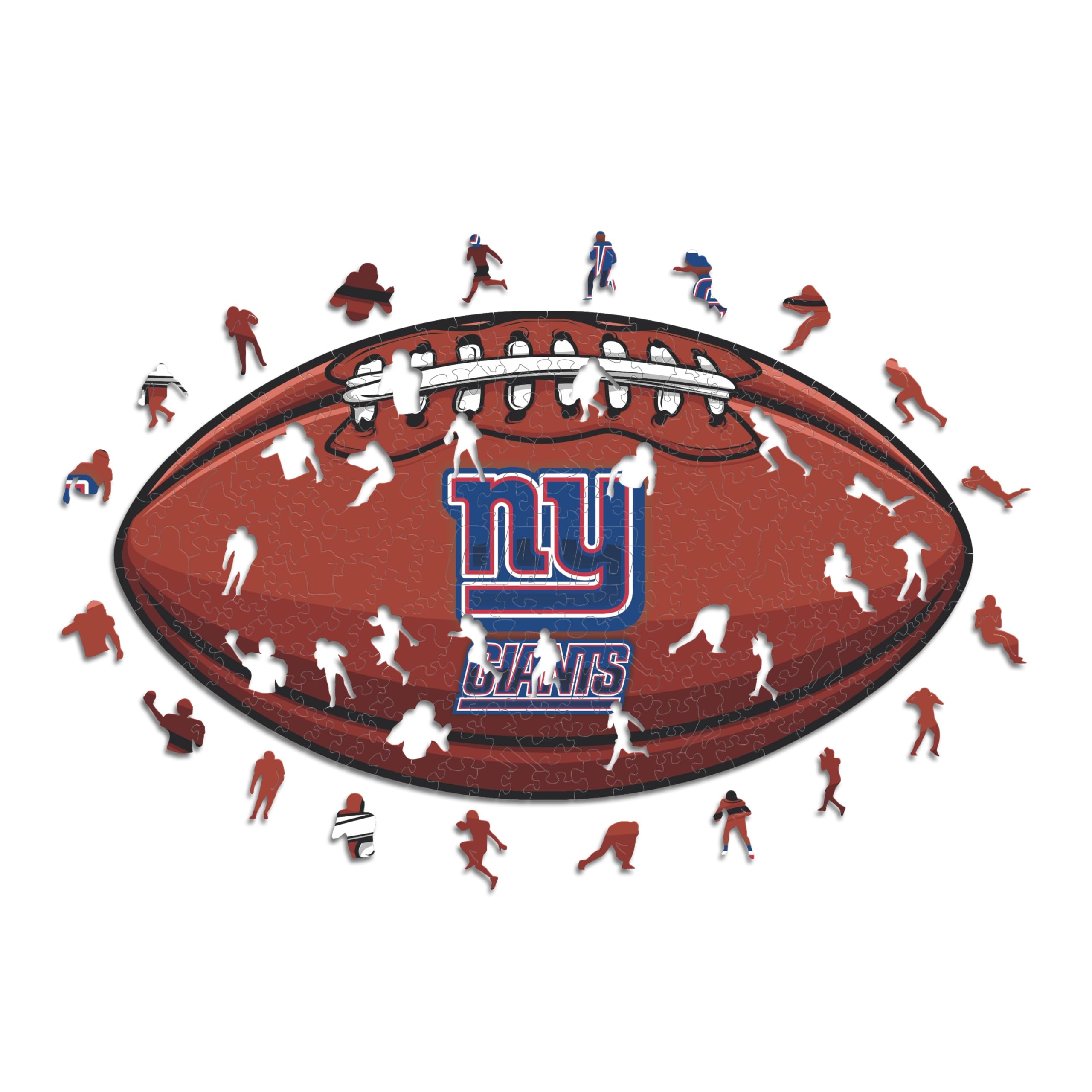 Iconic Puzzles, New York Giants crest, 100% eco-sustainable wooden puzzle with official license NFL, size L, 500 pieces