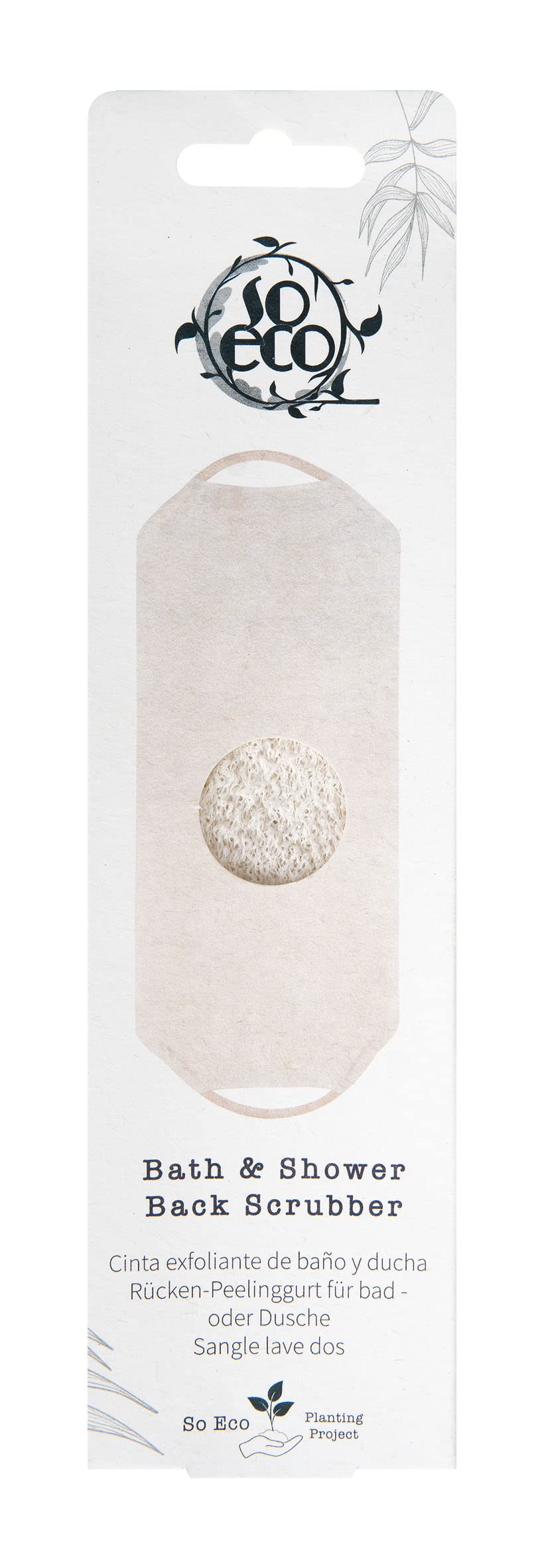 So Eco Bath & Shower Back Scrubber - Stretchy Double-Sided Exfoliator for Back & Shoulder Cleansing with Handles, Vegan & Cruelty-Free