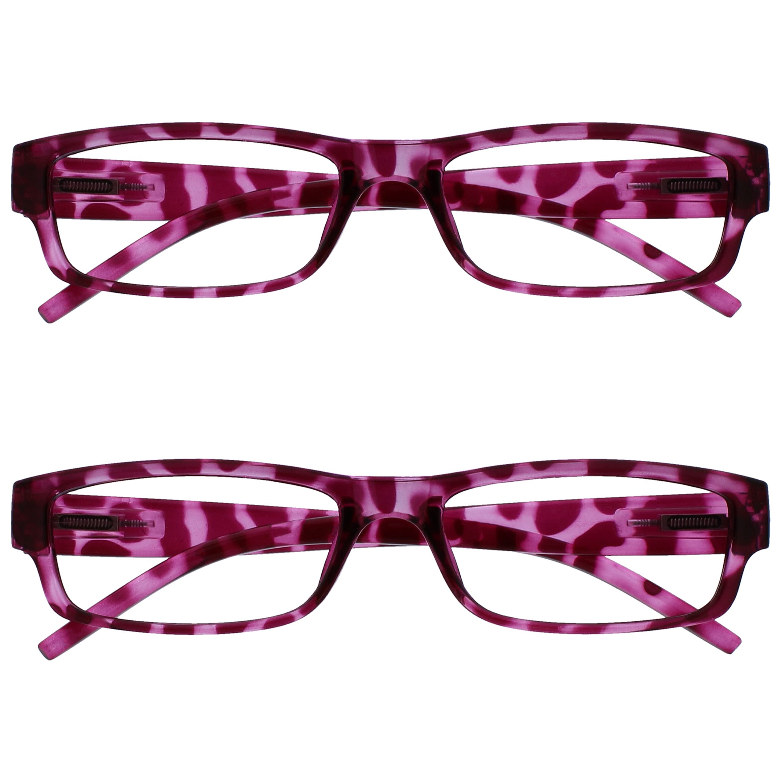 OPULIZE The Reading Glasses Company Pink Tortoiseshell Lightweight Comfortable Readers Value 2 Pack Designer Style Mens Womens UVR2PK032PK +3.50