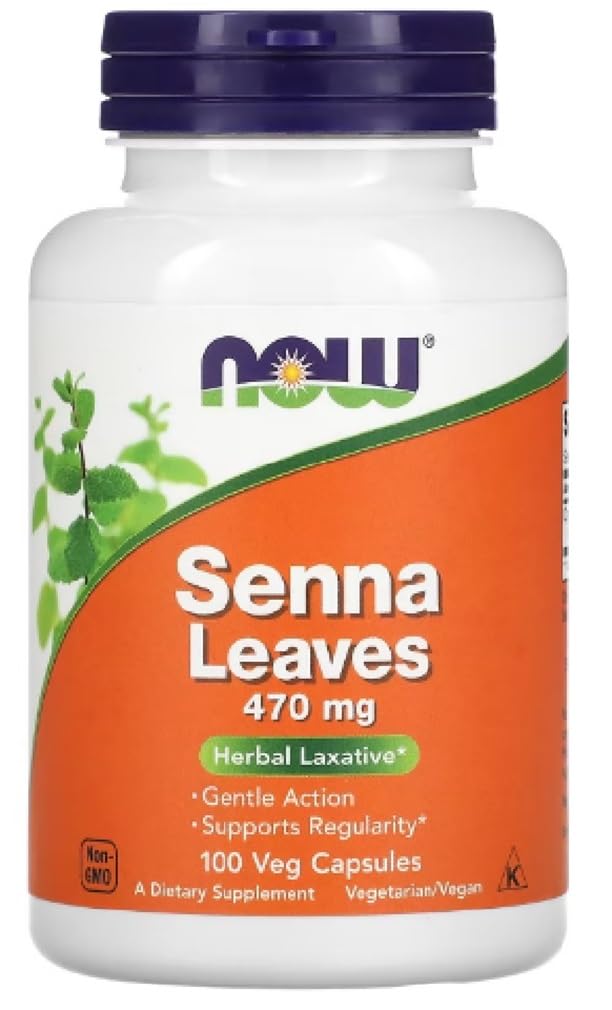 Now Foods - Senna Leaves | Natürliche Unterstützung für die Verdauung, 470mg - 100 Kapseln