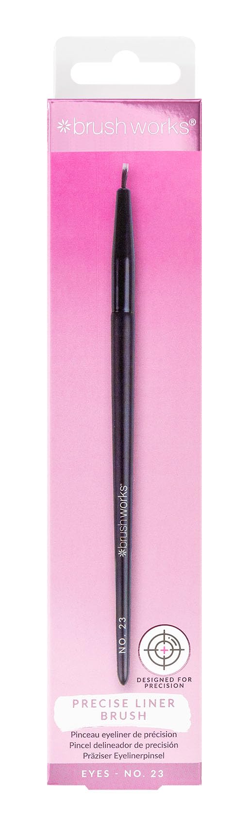Brushworks No.23 Precise Liner Brush – Fine Eyeliner Brush for Winged & Cat Eye Looks, Suitable for Gel, Liquid & Powder, Vegan & Cruelty-Free