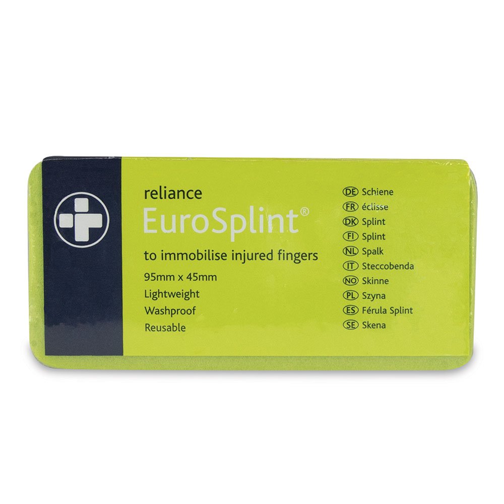 Reliance Medical EuroSplint Finger Splint - 95mm x 45mm - Green/Blue