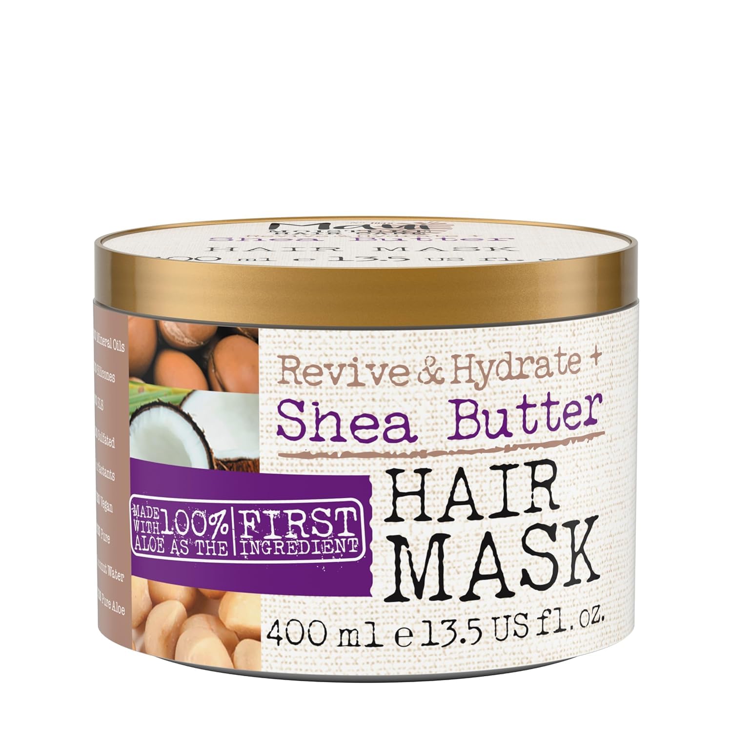 Maui Moisture Revive & Hydrate Shea Butter Hair Maske (400ml) feuchtigkeitsspendende, vegane* Haarmaske, stärkt das Haar nach nur zwei Anwendungen um bis zu 80%, Haarkur, leave-in