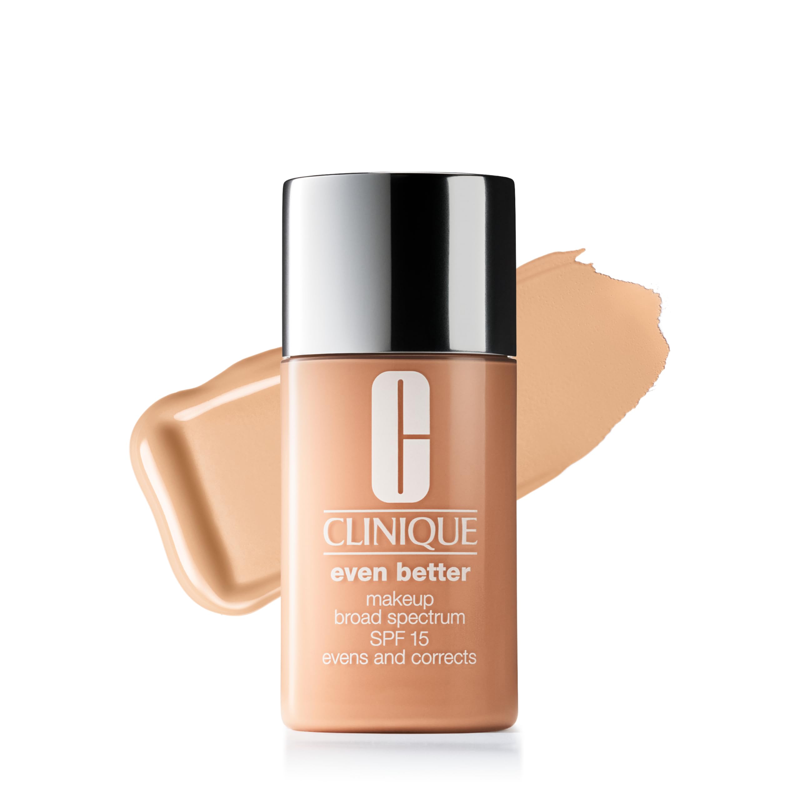 Clinique Even Better Makeup Liquid Foundation SPF 15 With Vitamin C For Dry + Oily Combination Skin Types | Medium Coverage + Natural Finish | Evens Skin Tone + Reduces Dark Spots, Cream Whip