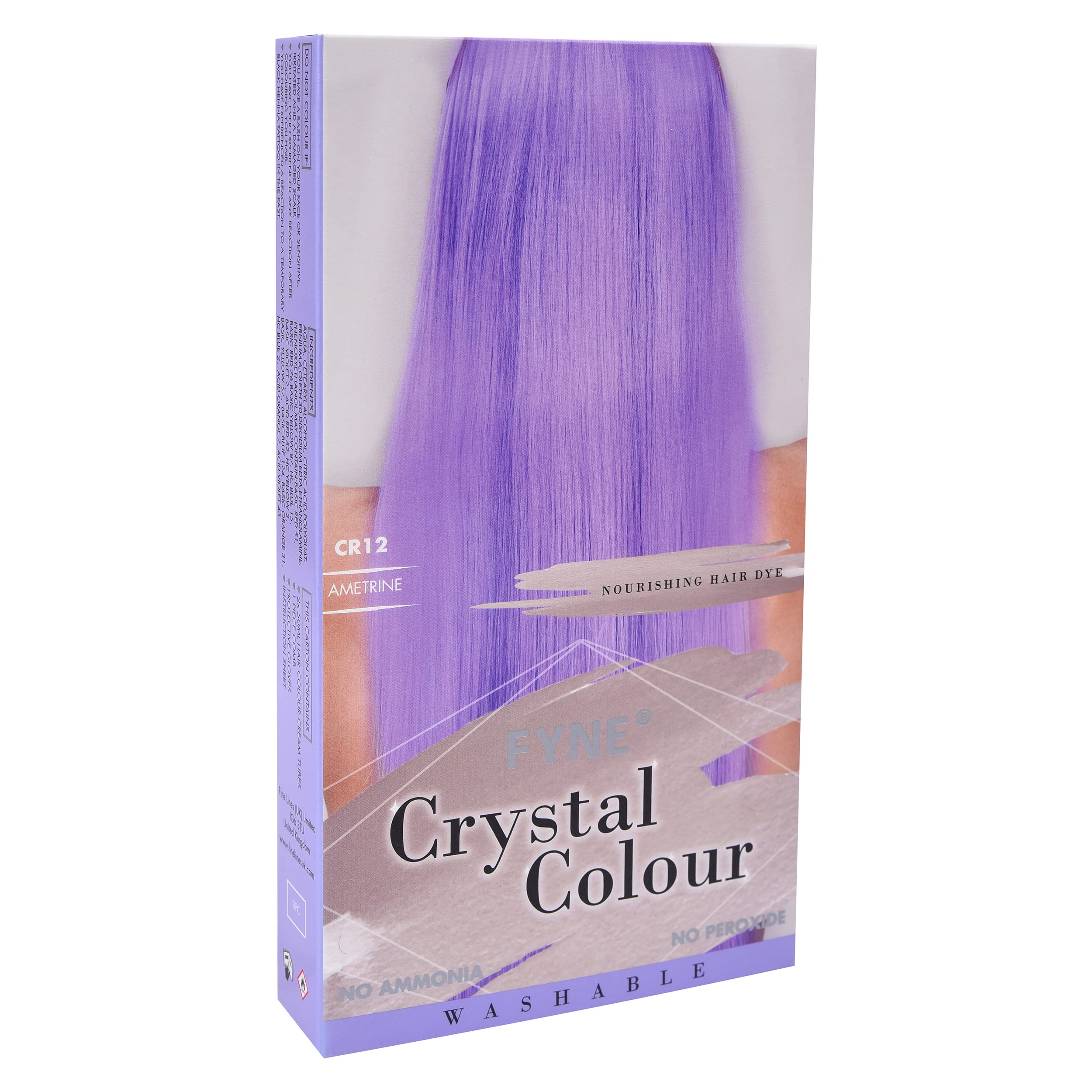 FYNE Crystal Colour - Semi Permanent Hair Colour (Purple (Pastel) - Ametrine) | Semi Permanent hair dye | Nice and Easy hair dye for Women | Built-in conditioner formula, healthier shiny hair