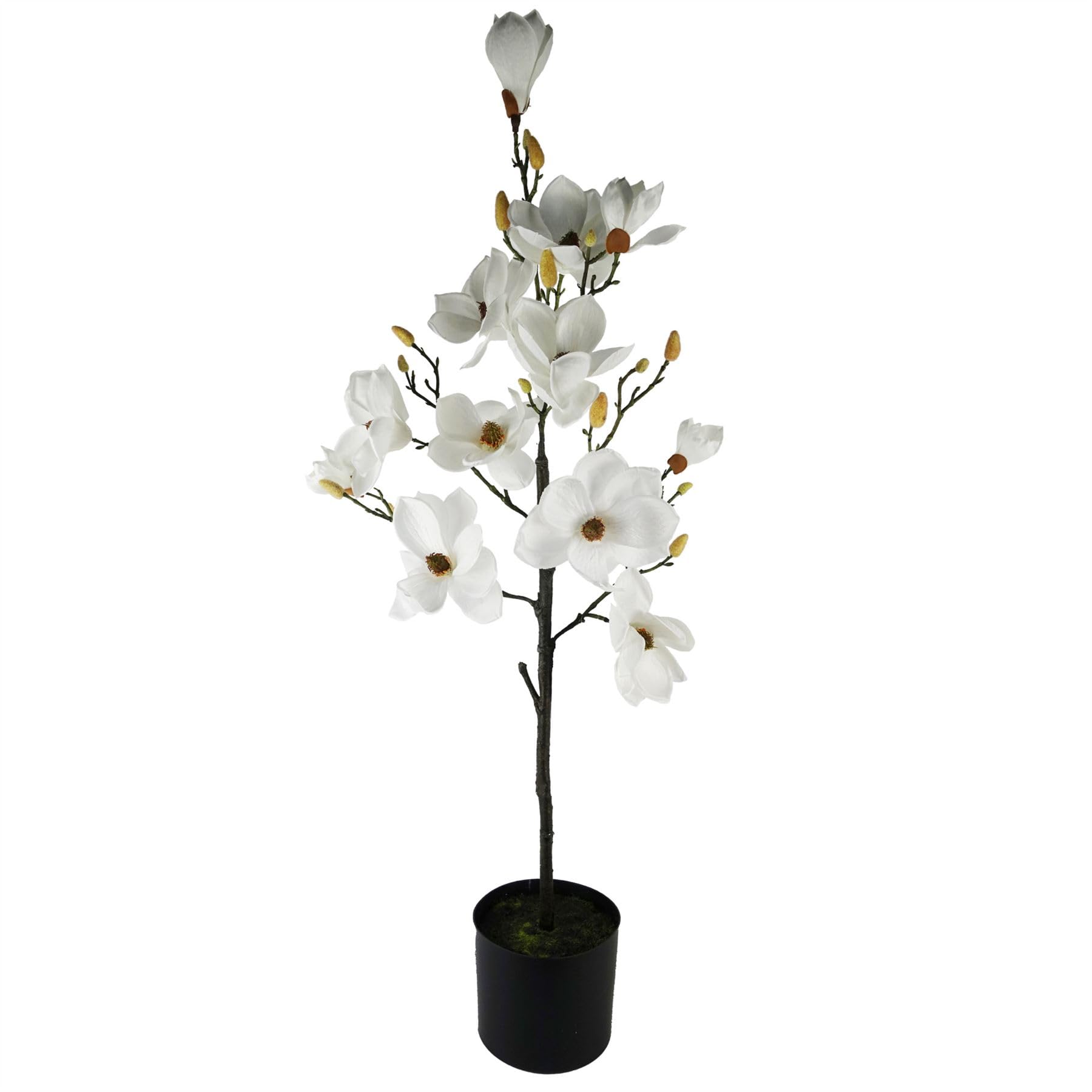 Leaf Design UK Realistic Artificial Blossom Tree, 110cm White Magnolia
