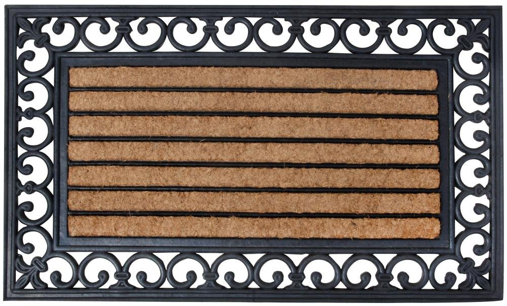 Esschert Design Rb108 75 x 45cm Rubber Doormat with Cocos and Coir, Black